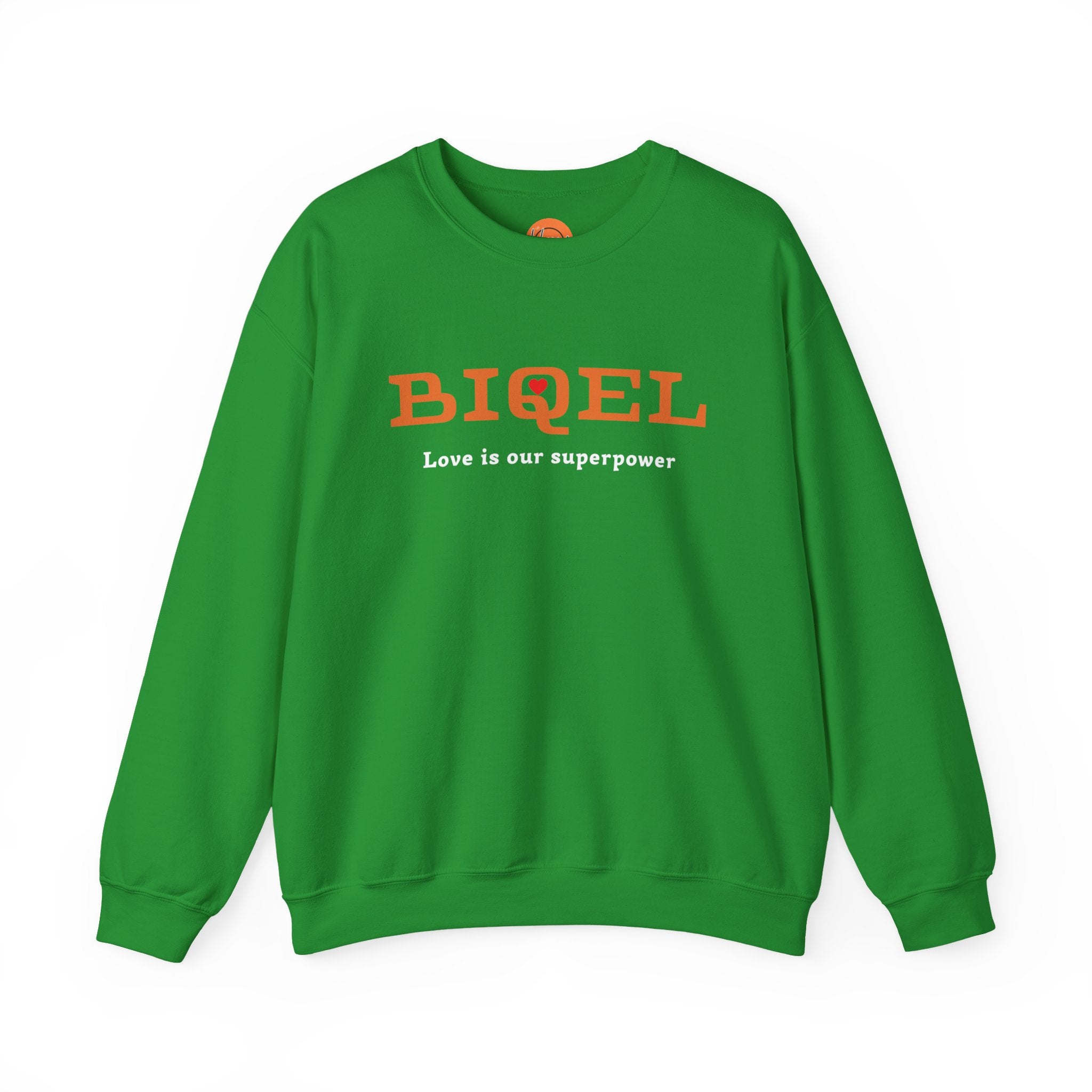 Crewneck Sweatshirt — BIQEL "Love is our superpower" Graphic