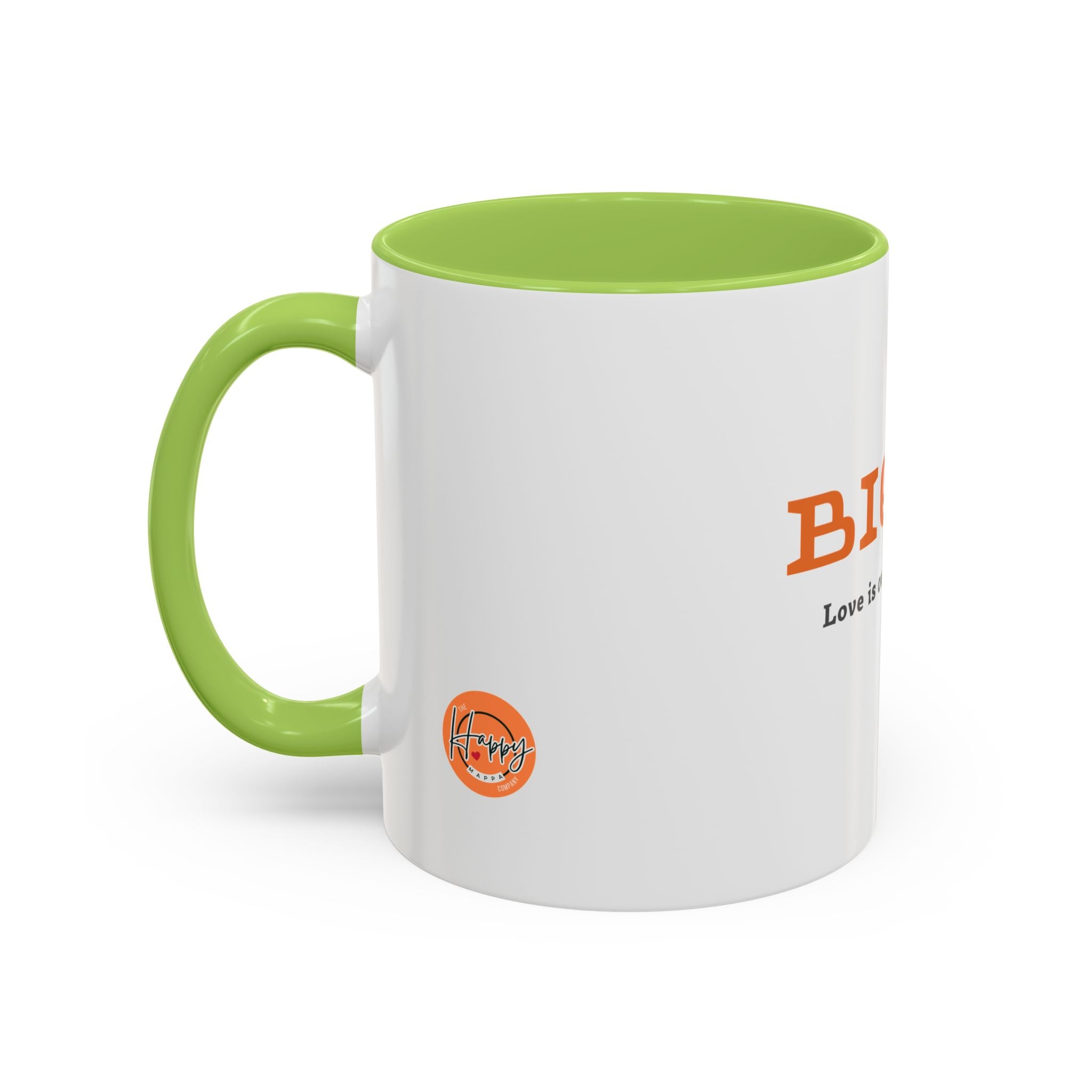 BIQEL Accent Coffee Mug – "Love is our superpower" Inspirational Coffee Cup