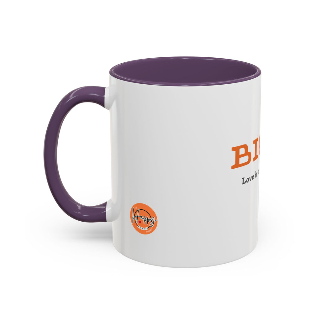 BIQEL Accent Coffee Mug – "Love is our superpower" Inspirational Coffee Cup