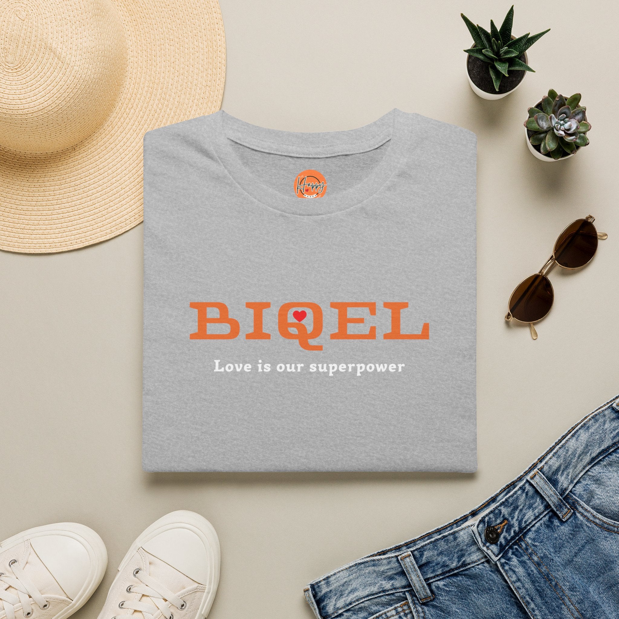 BIQEL LOve is our superpower T-Shirt — Minimal Retro Graphic Tee