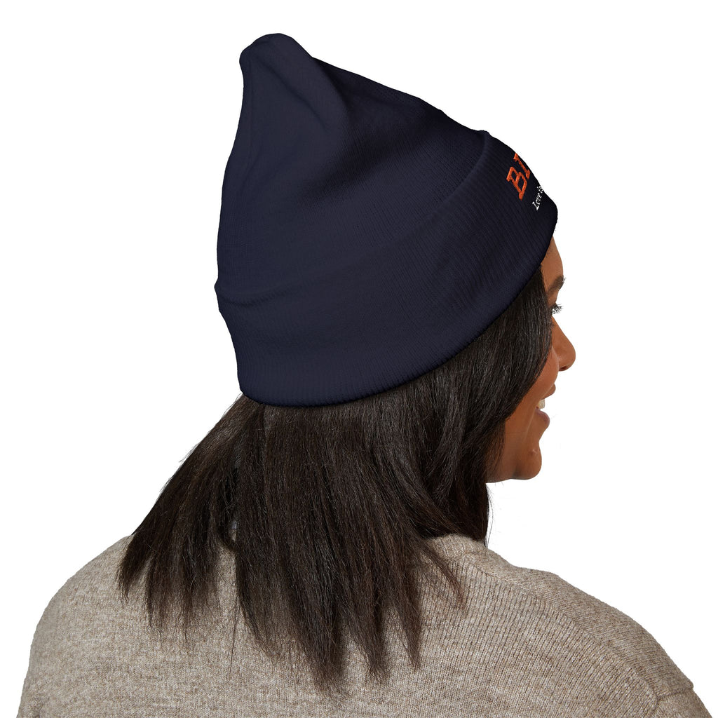 Embroidered "BIQEL" Cuffed Beanie – "Love Is Our Superpower" Winter Knit Hat