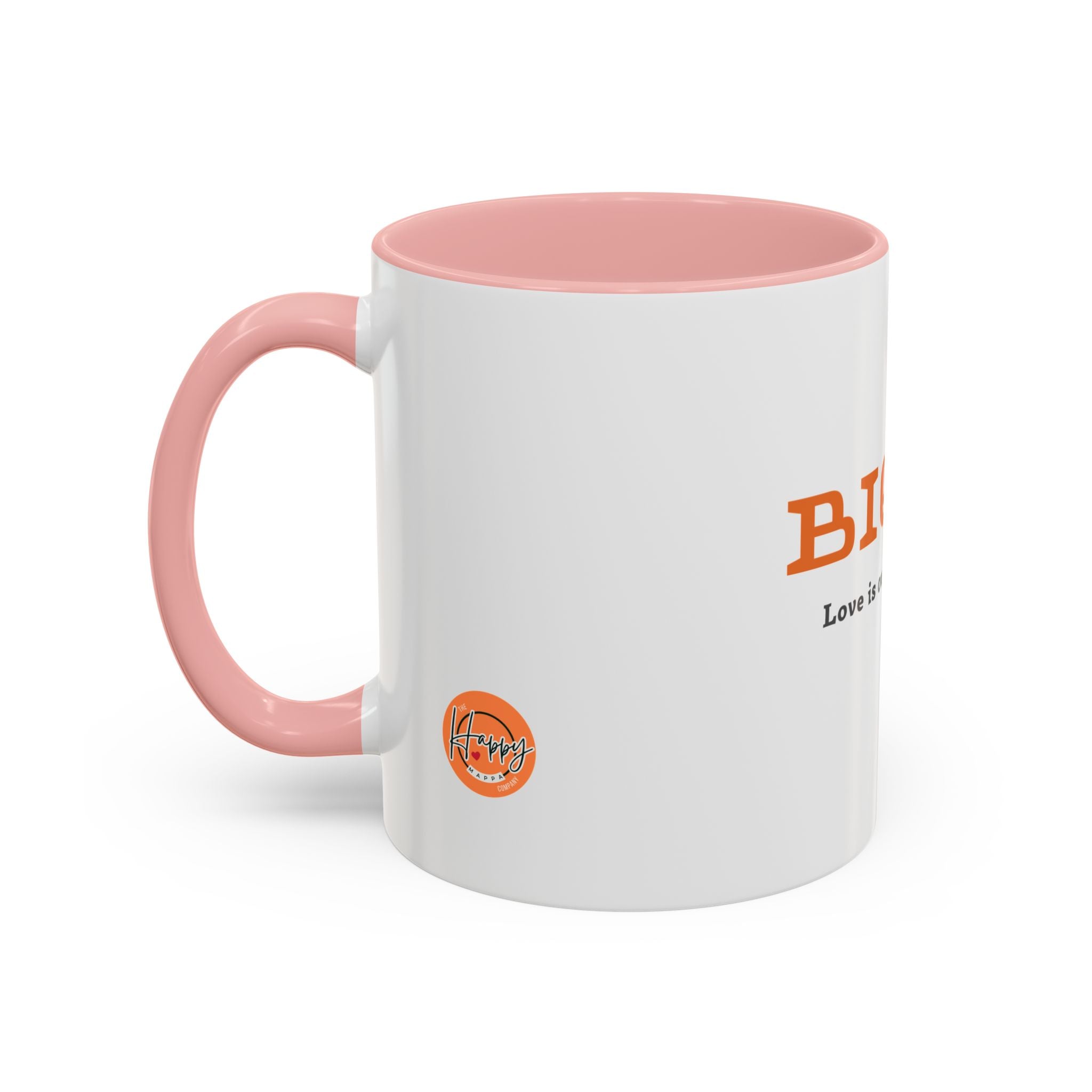 BIQEL Accent Coffee Mug – "Love is our superpower" Inspirational Coffee Cup