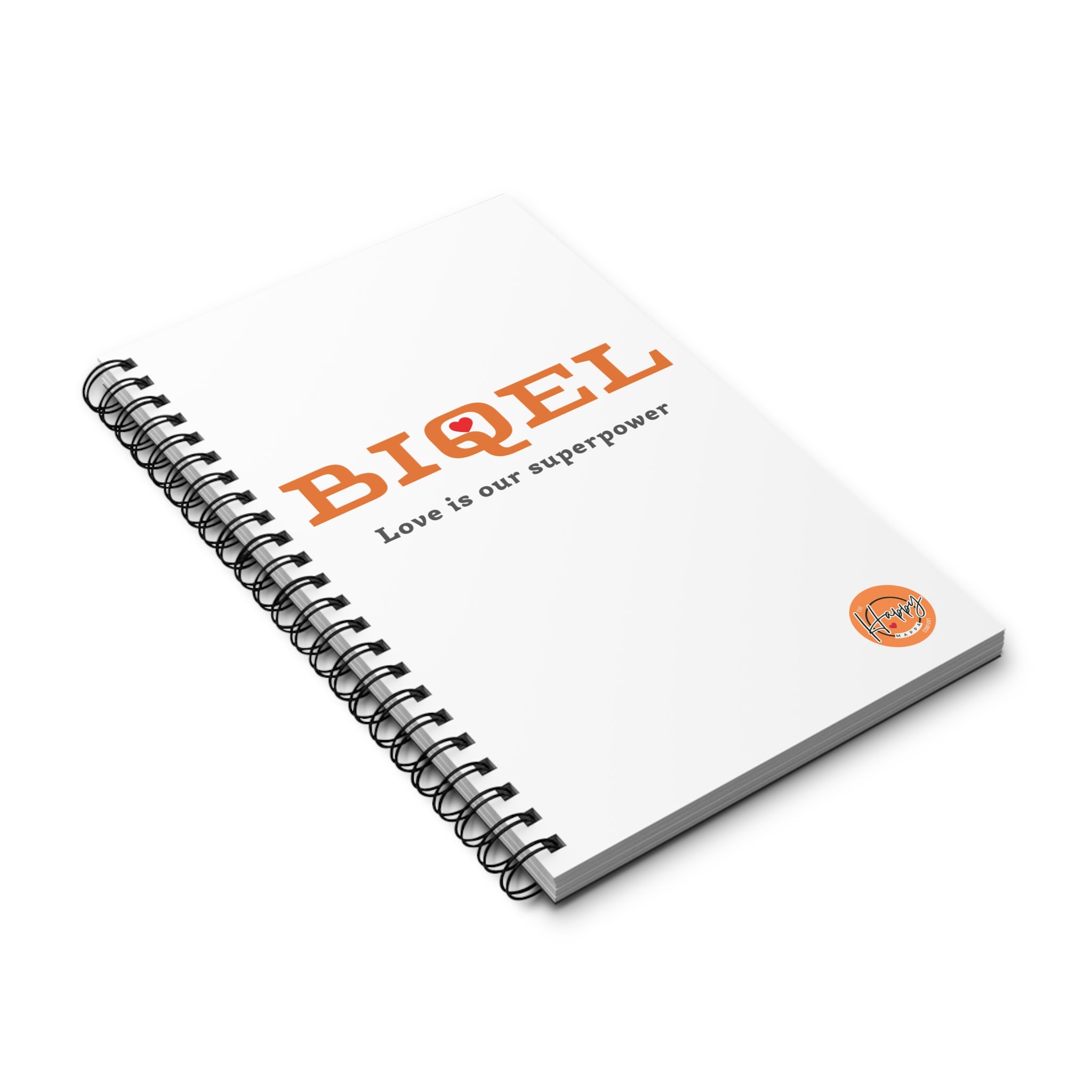 BIQEL Spiral Journal — "Love is Our Superpower" Notebook, Inspirational Pocket Journal