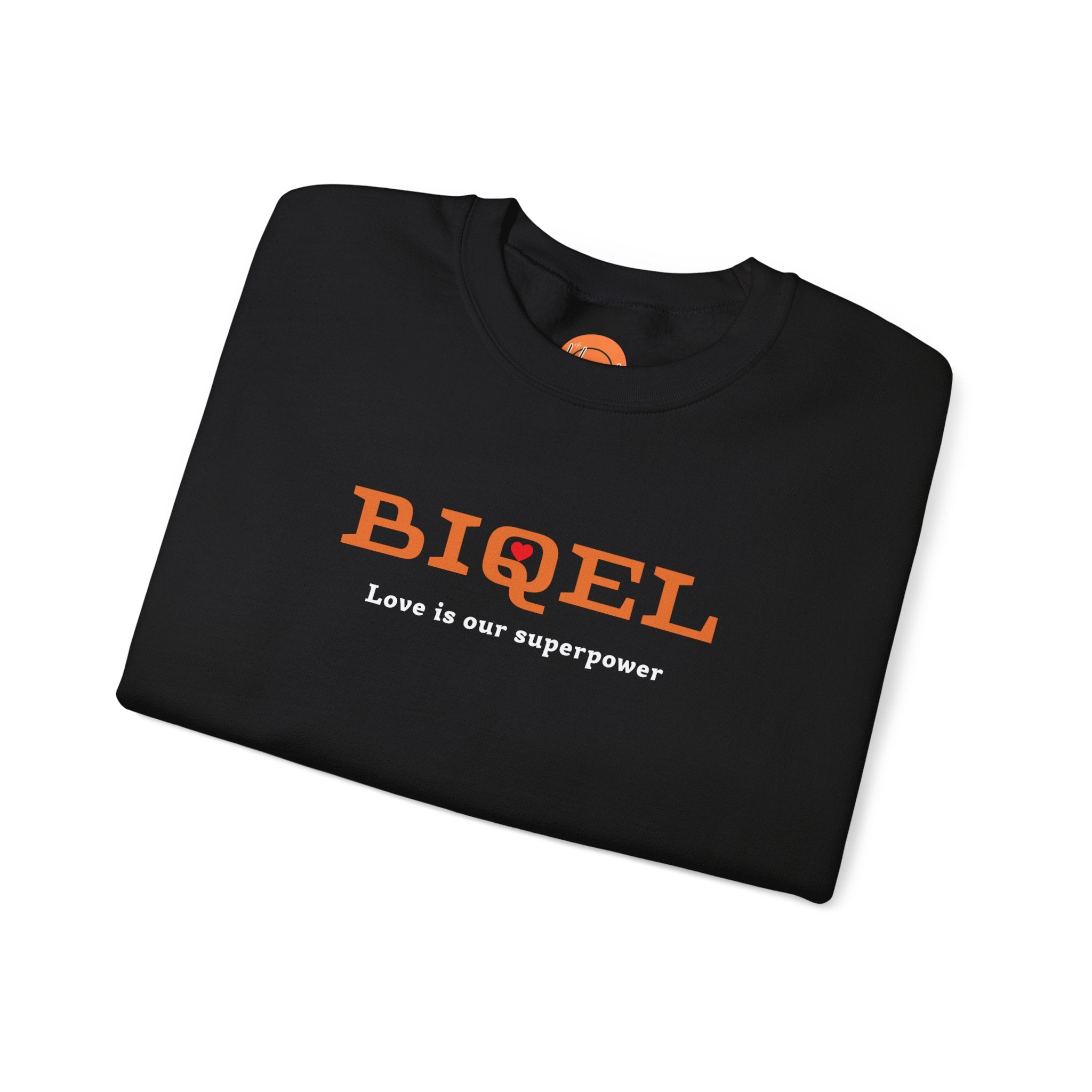 Crewneck Sweatshirt — BIQEL "Love is our superpower" Graphic