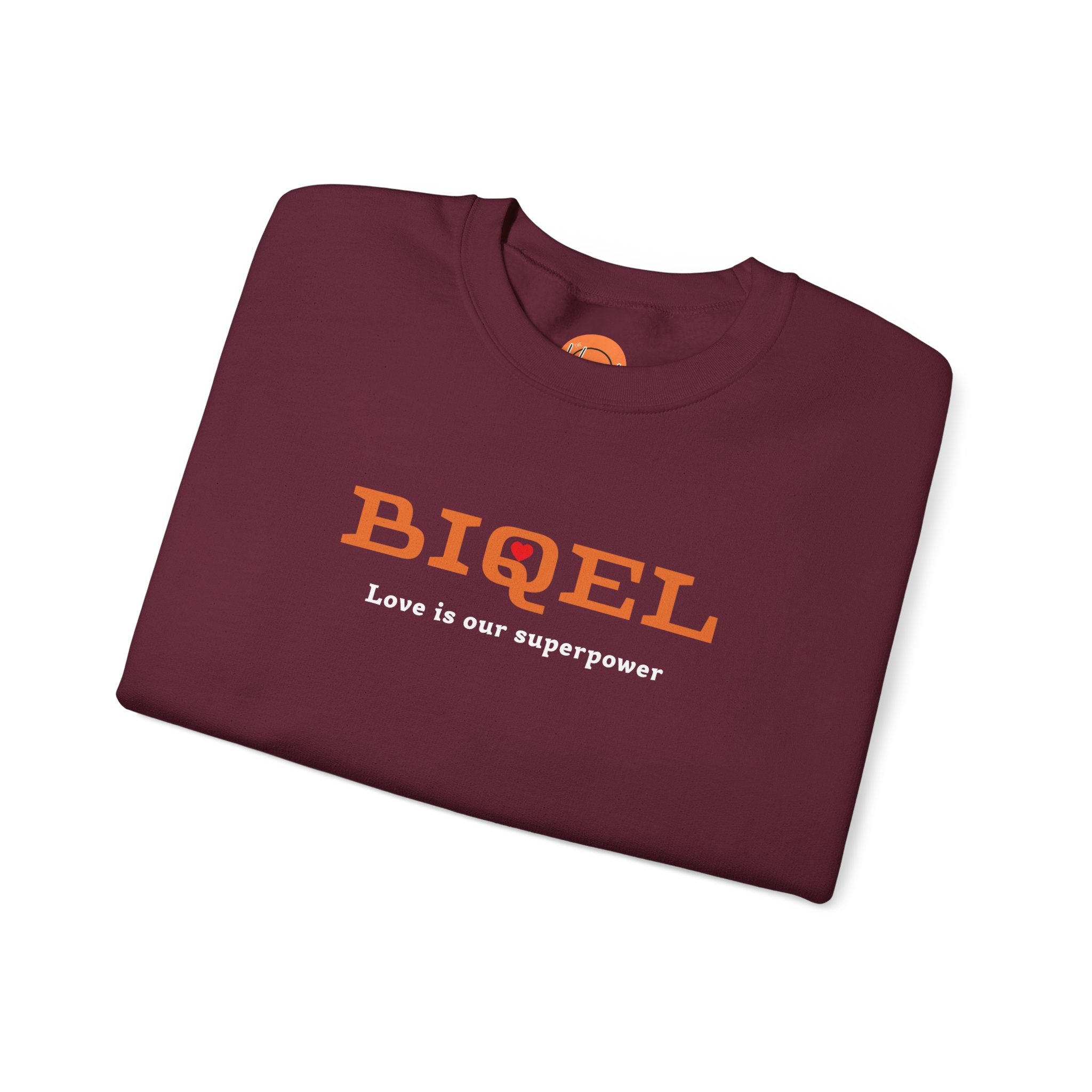 Crewneck Sweatshirt — BIQEL "Love is our superpower" Graphic