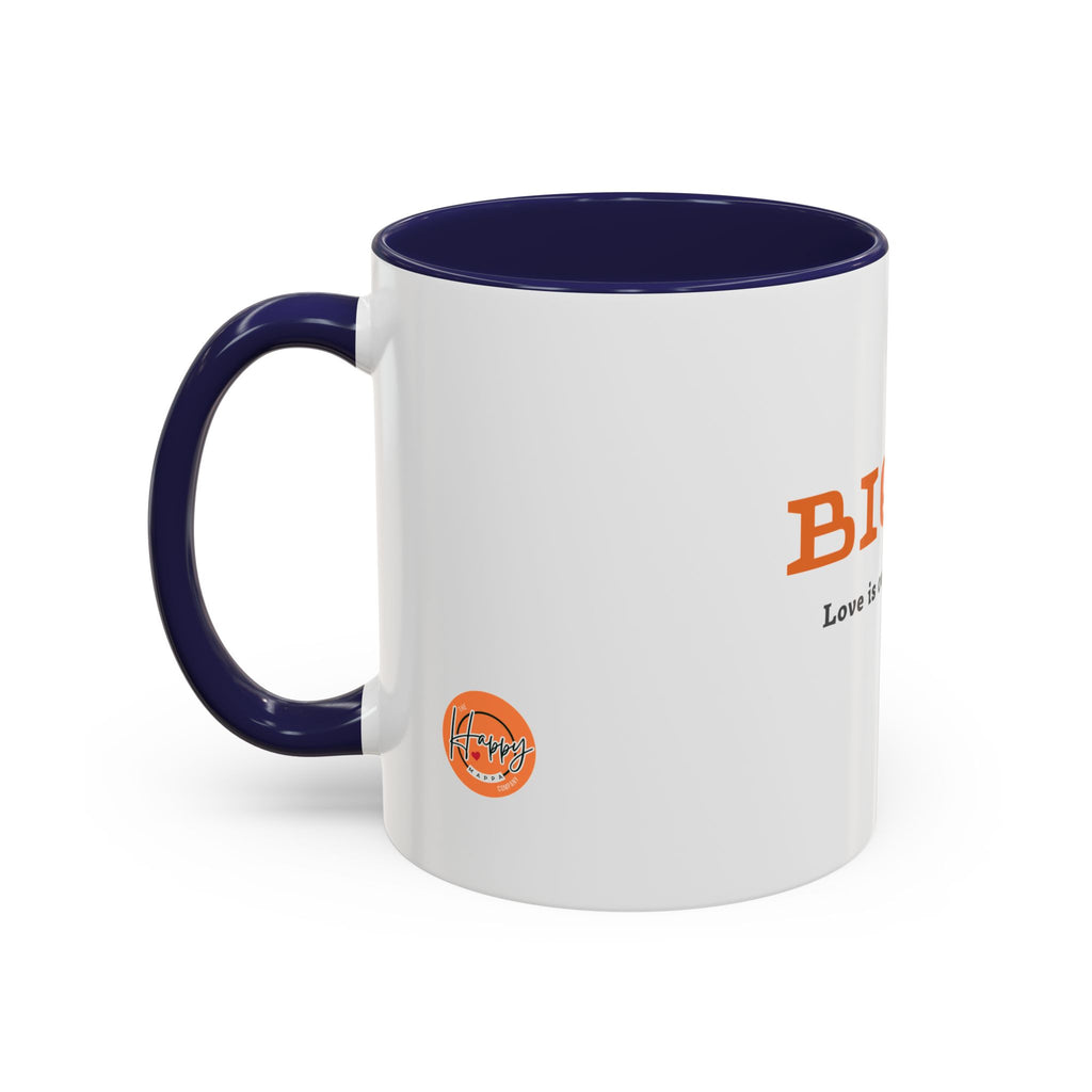 BIQEL Accent Coffee Mug – "Love is our superpower" Inspirational Coffee Cup