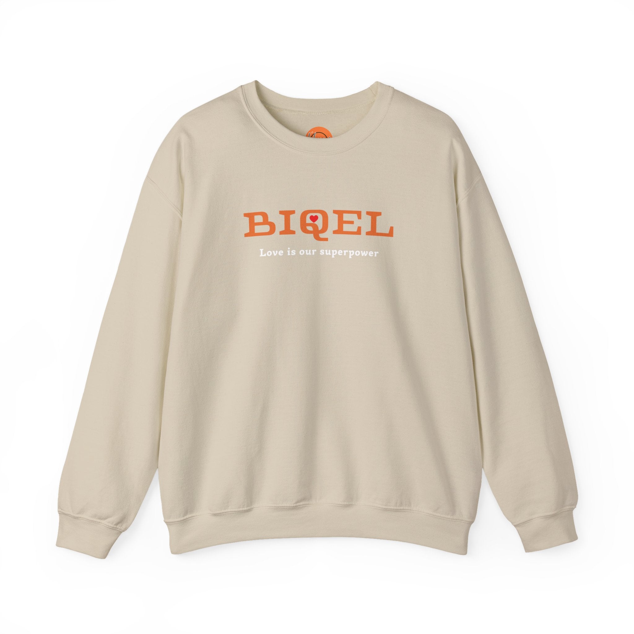 Crewneck Sweatshirt — BIQEL "Love is our superpower" Graphic