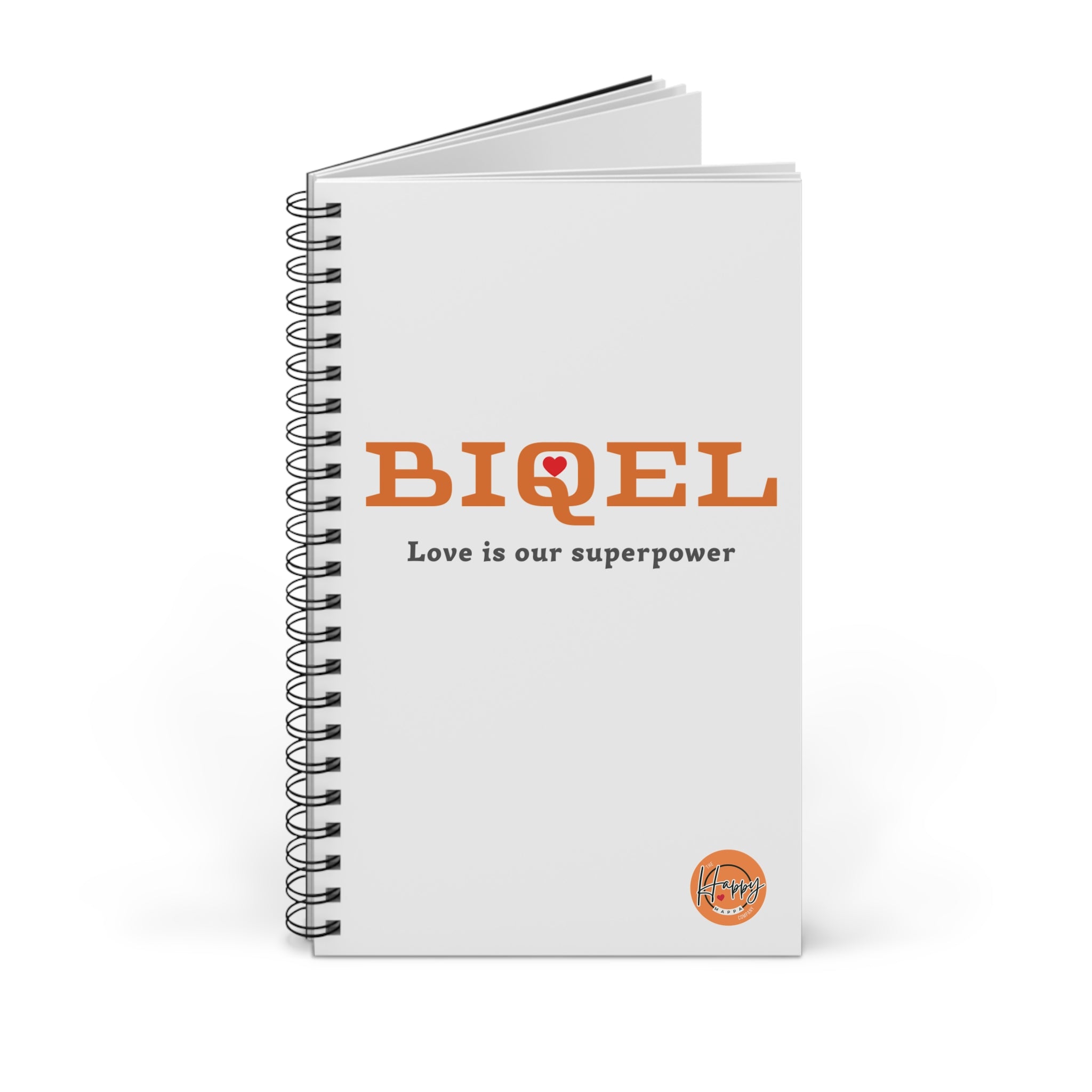 BIQEL Spiral Journal — "Love is Our Superpower" Notebook, Inspirational Pocket Journal