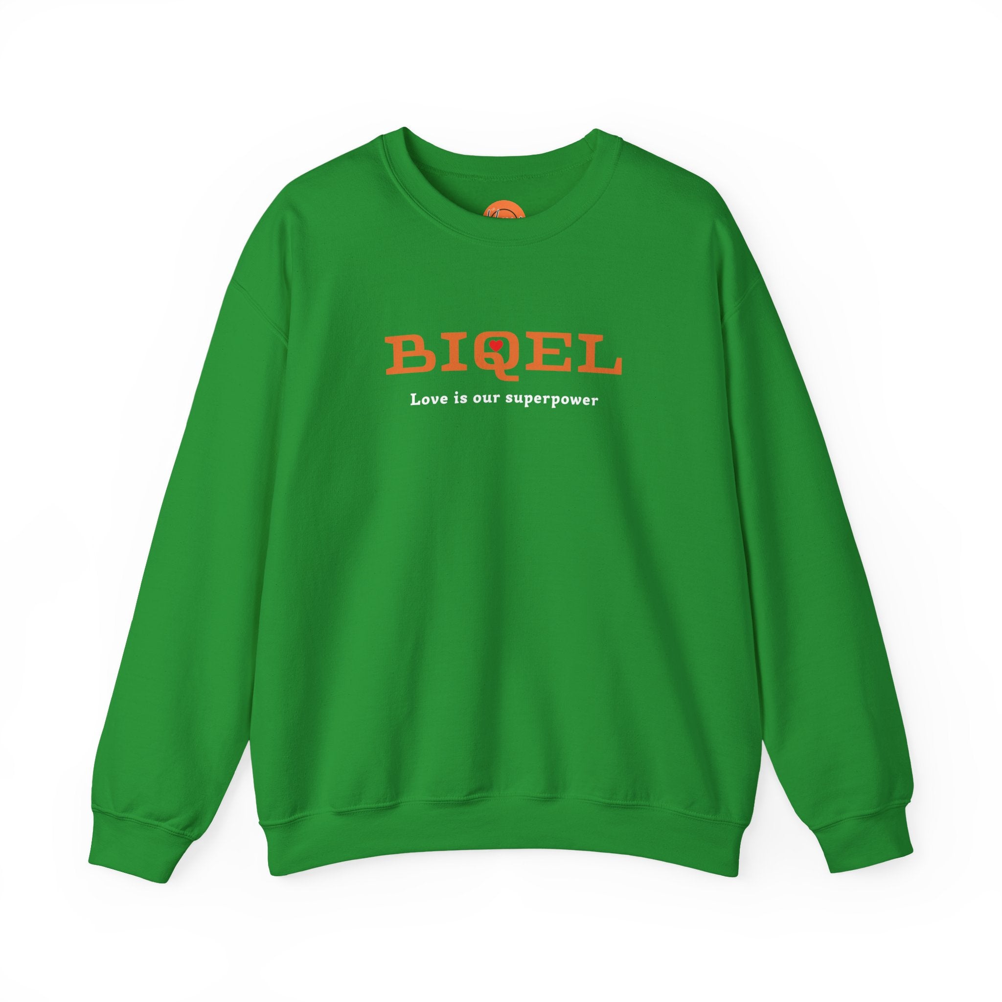 Crewneck Sweatshirt — BIQEL "Love is our superpower" Graphic
