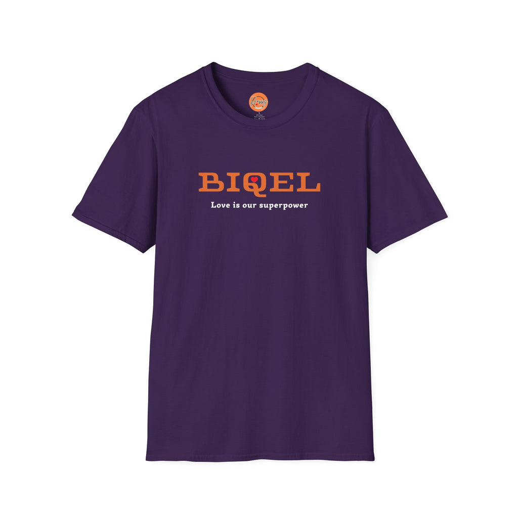 BIQEL LOve is our superpower T-Shirt — Minimal Retro Graphic Tee