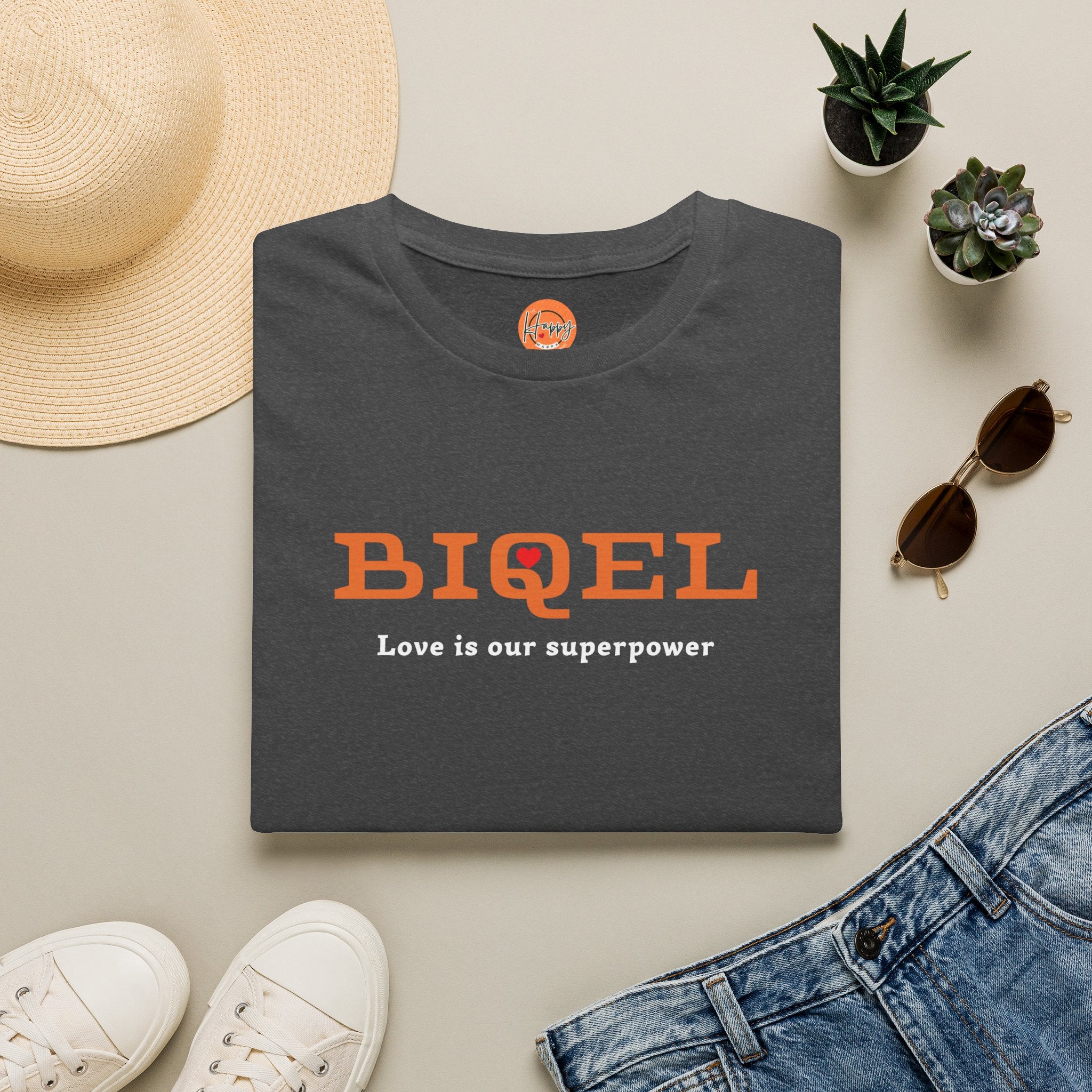 BIQEL LOve is our superpower T-Shirt — Minimal Retro Graphic Tee