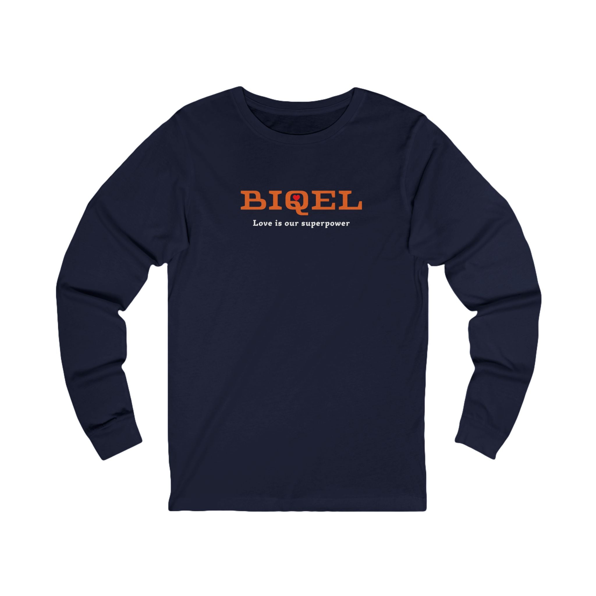 Long Sleeve Tee — BIQEL "Love is our superpower" Retro Logo