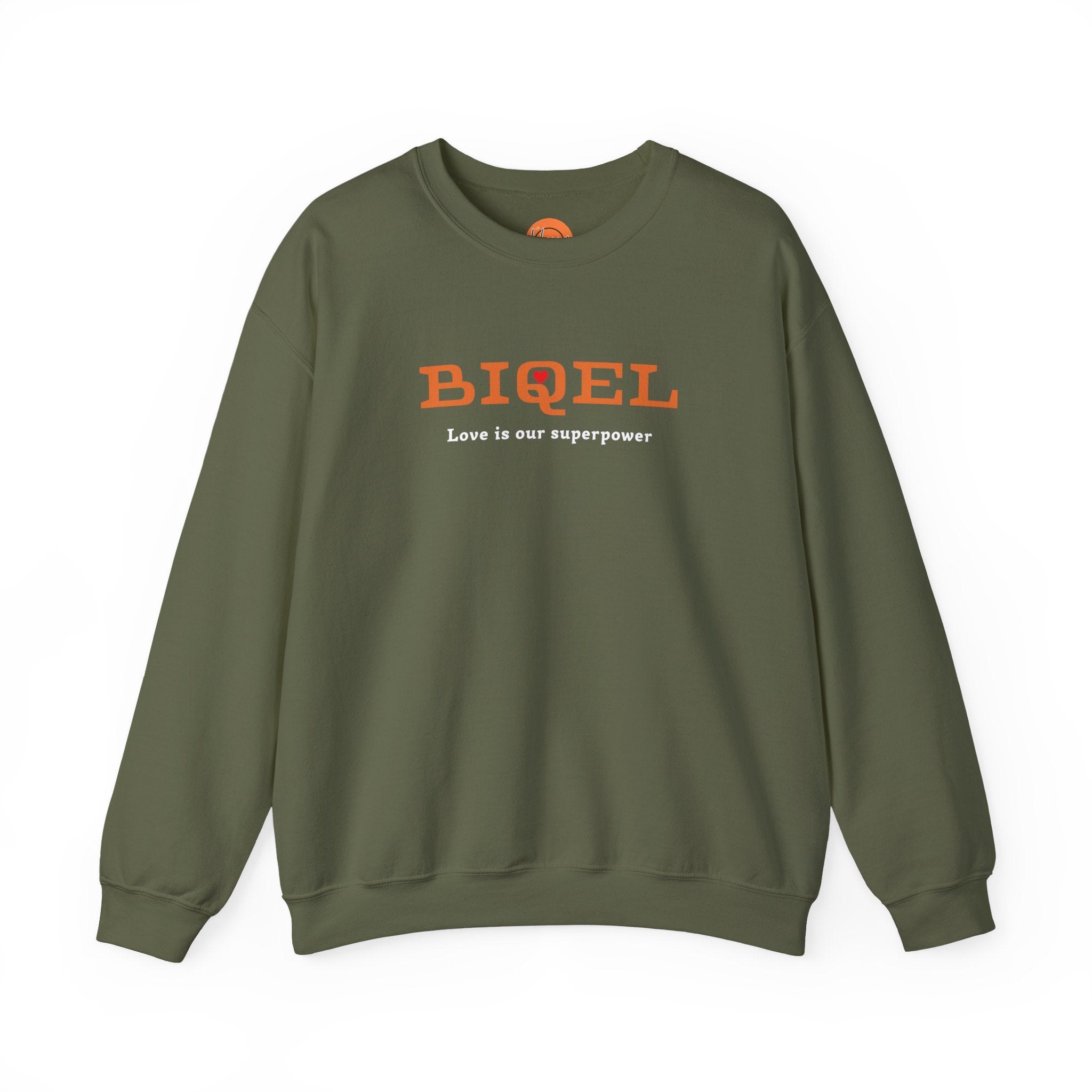 Crewneck Sweatshirt — BIQEL "Love is our superpower" Graphic