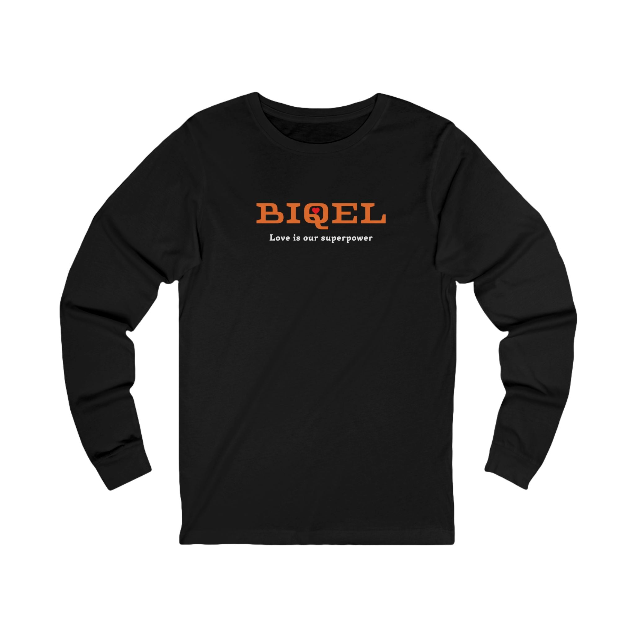 Long Sleeve Tee — BIQEL "Love is our superpower" Retro Logo