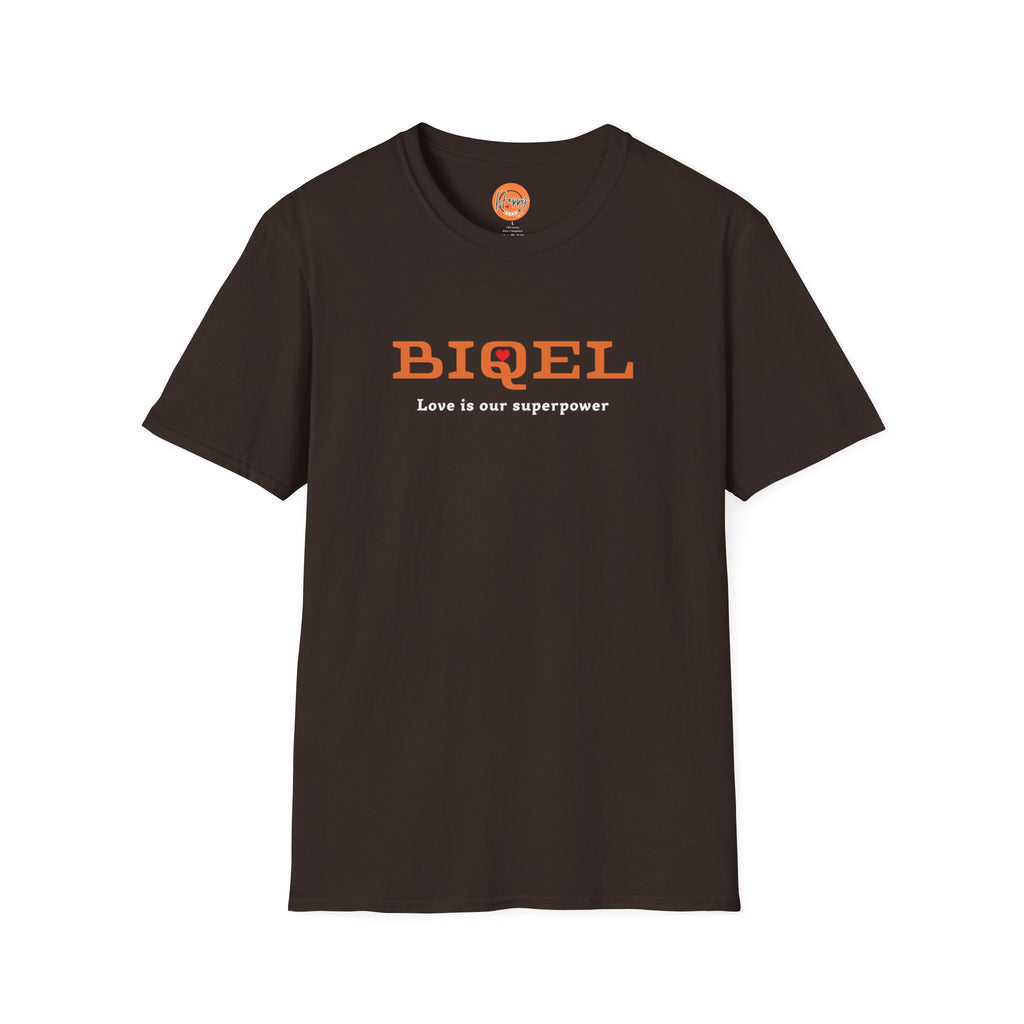 BIQEL LOve is our superpower T-Shirt — Minimal Retro Graphic Tee