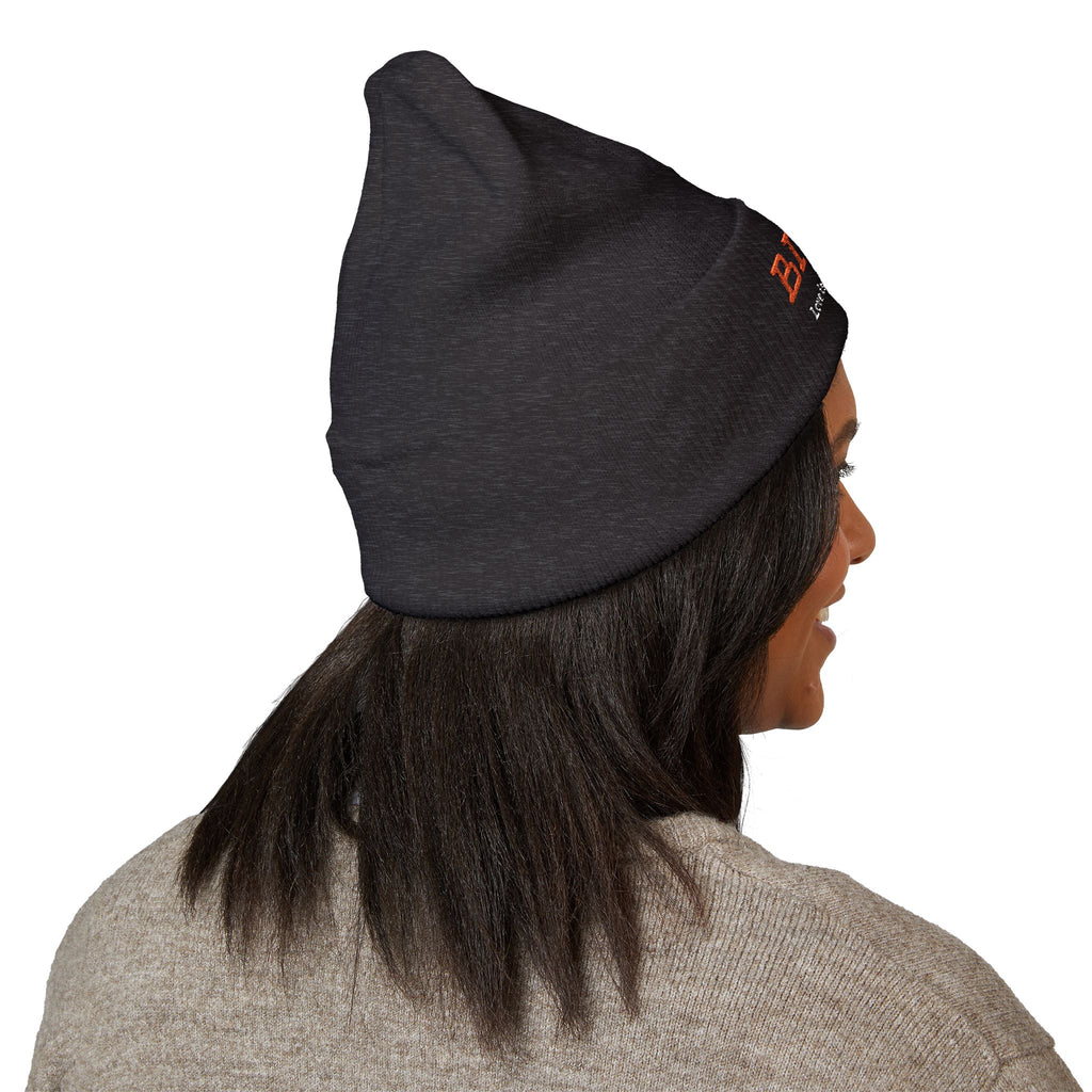 Embroidered "BIQEL" Cuffed Beanie – "Love Is Our Superpower" Winter Knit Hat