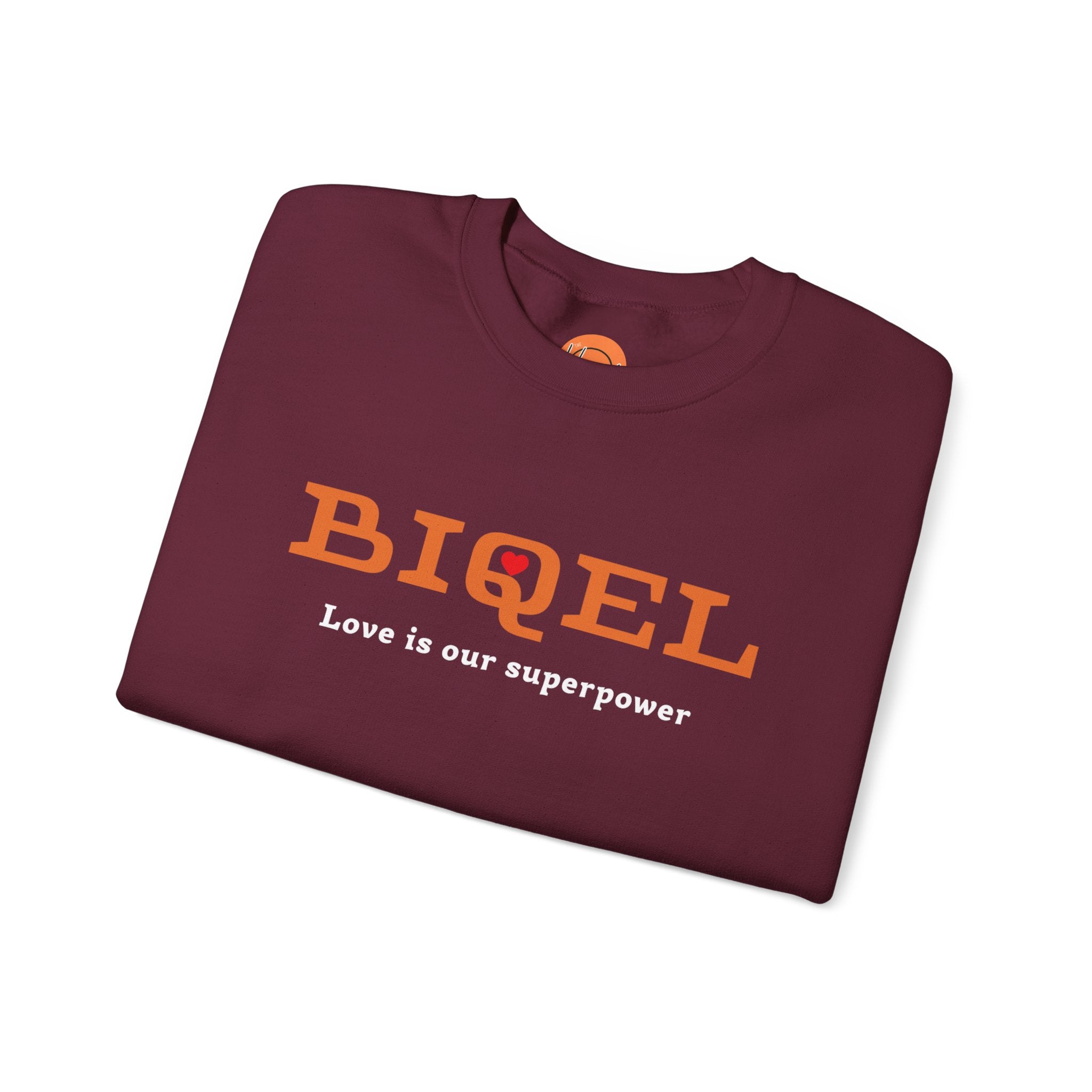 Crewneck Sweatshirt — BIQEL "Love is our superpower" Graphic