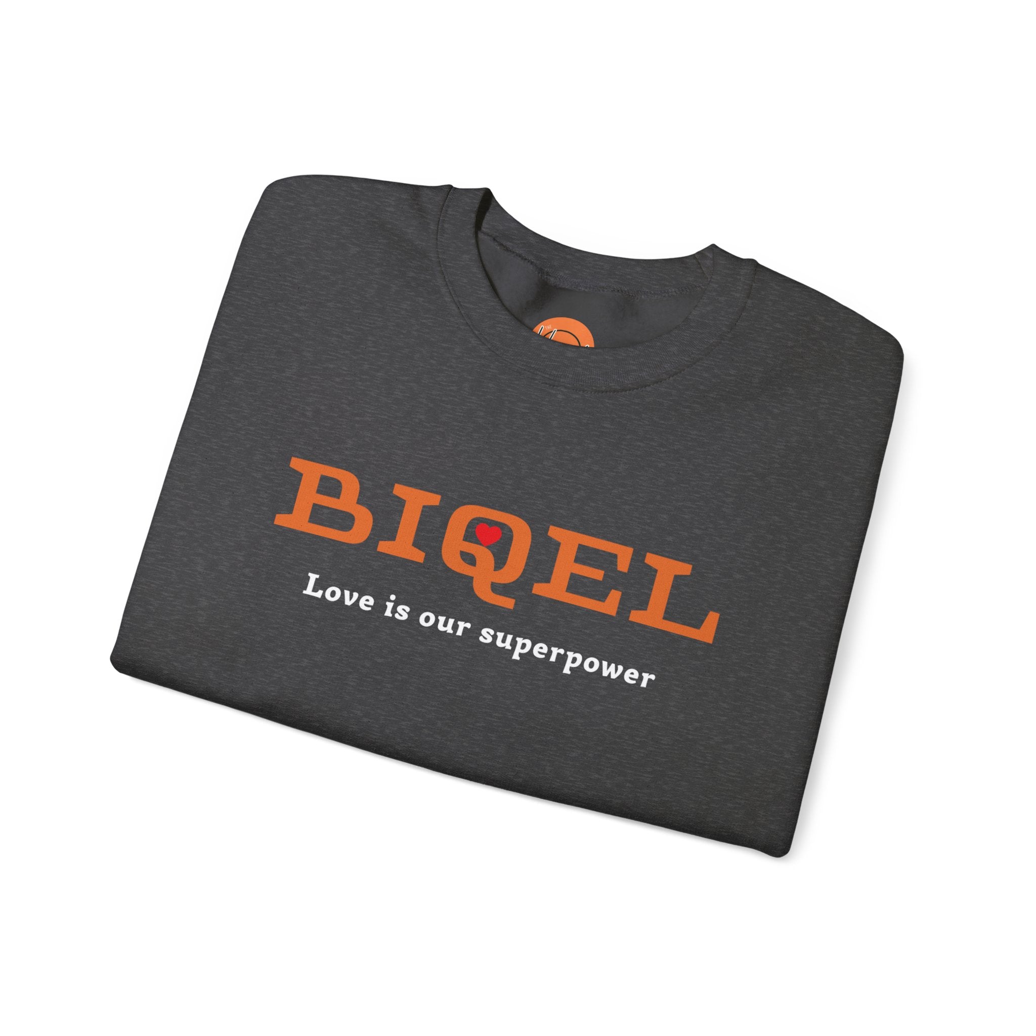 Crewneck Sweatshirt — BIQEL "Love is our superpower" Graphic