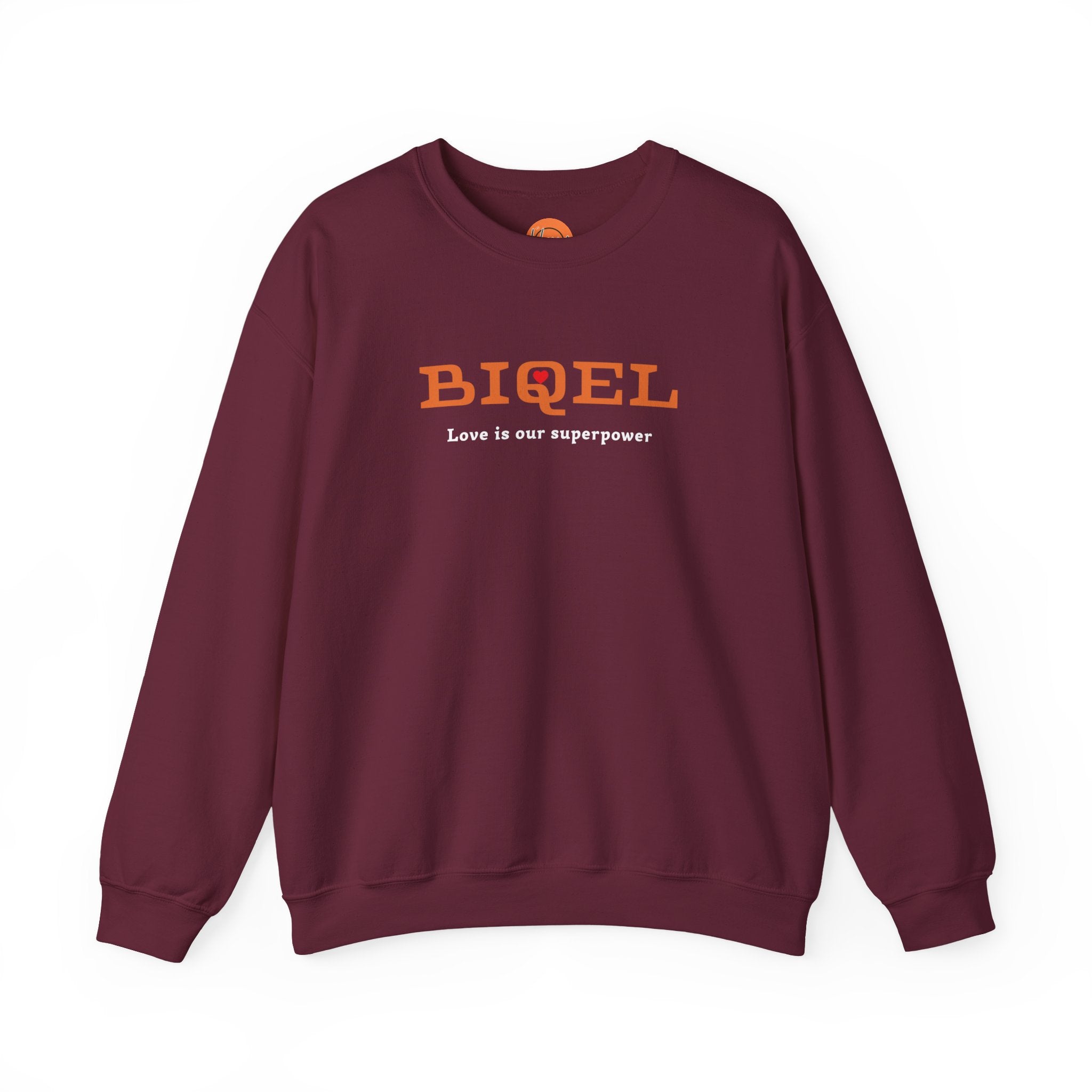 Crewneck Sweatshirt — BIQEL "Love is our superpower" Graphic