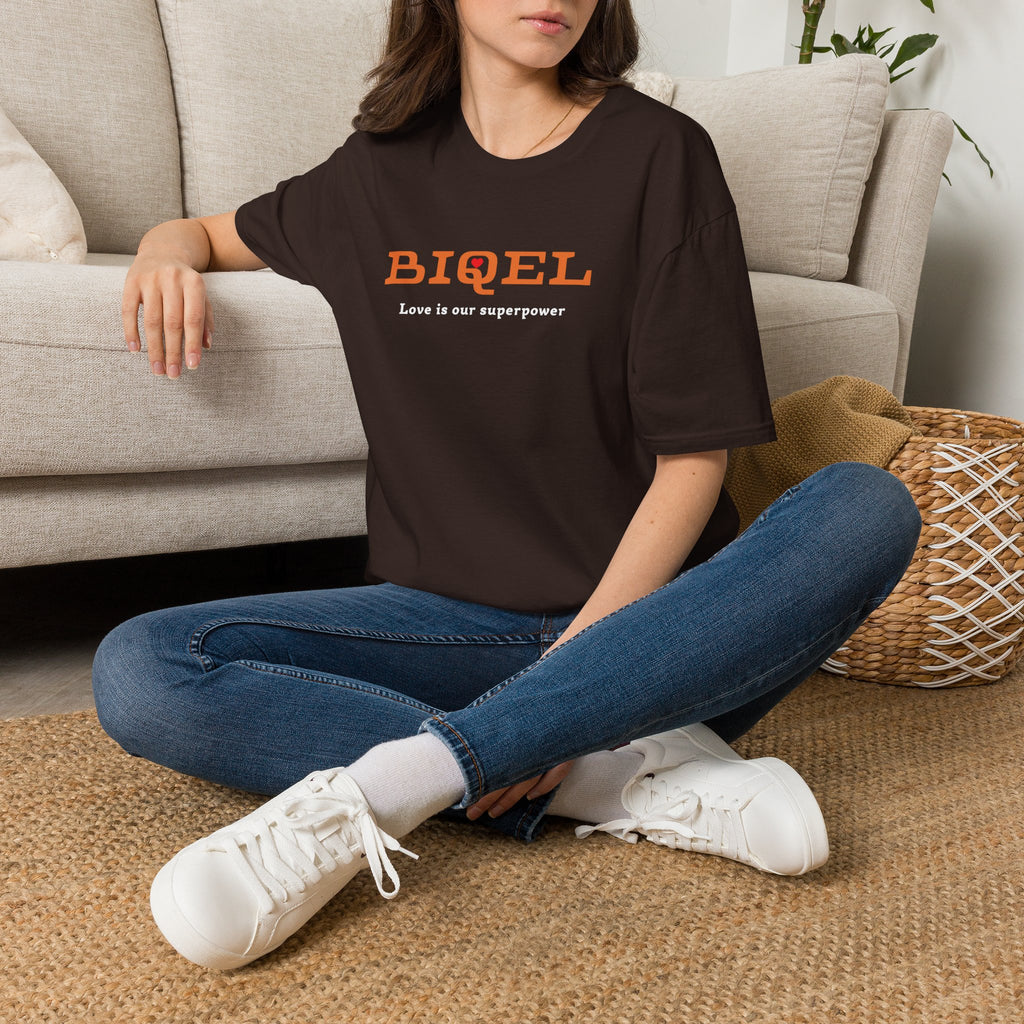 BIQEL LOve is our superpower T-Shirt — Minimal Retro Graphic Tee