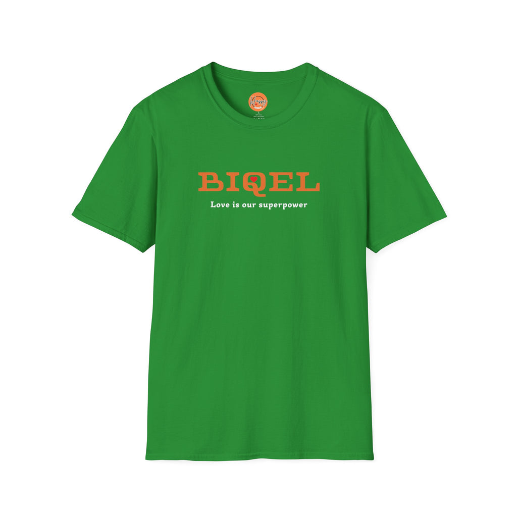 BIQEL LOve is our superpower T-Shirt — Minimal Retro Graphic Tee