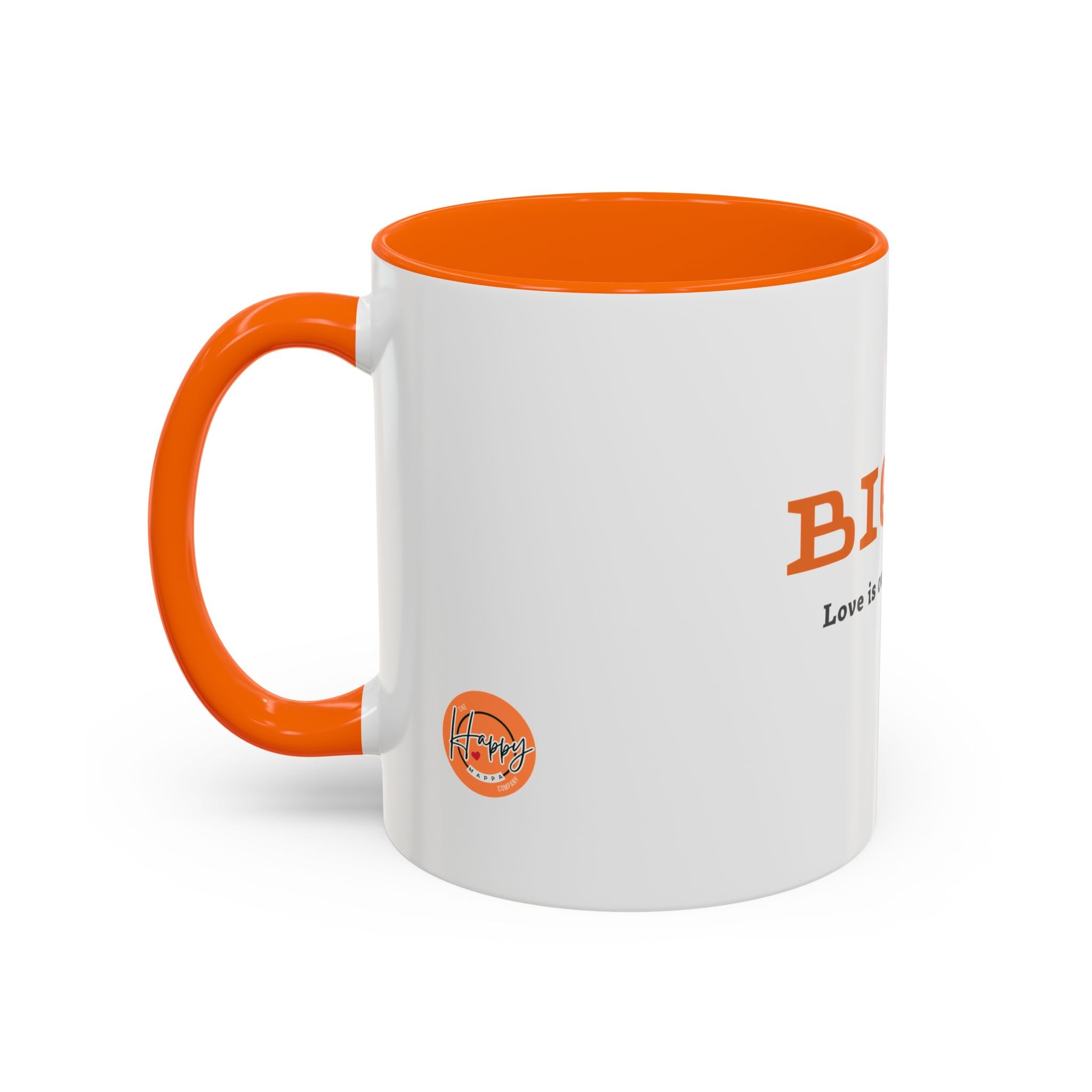 BIQEL Accent Coffee Mug – "Love is our superpower" Inspirational Coffee Cup