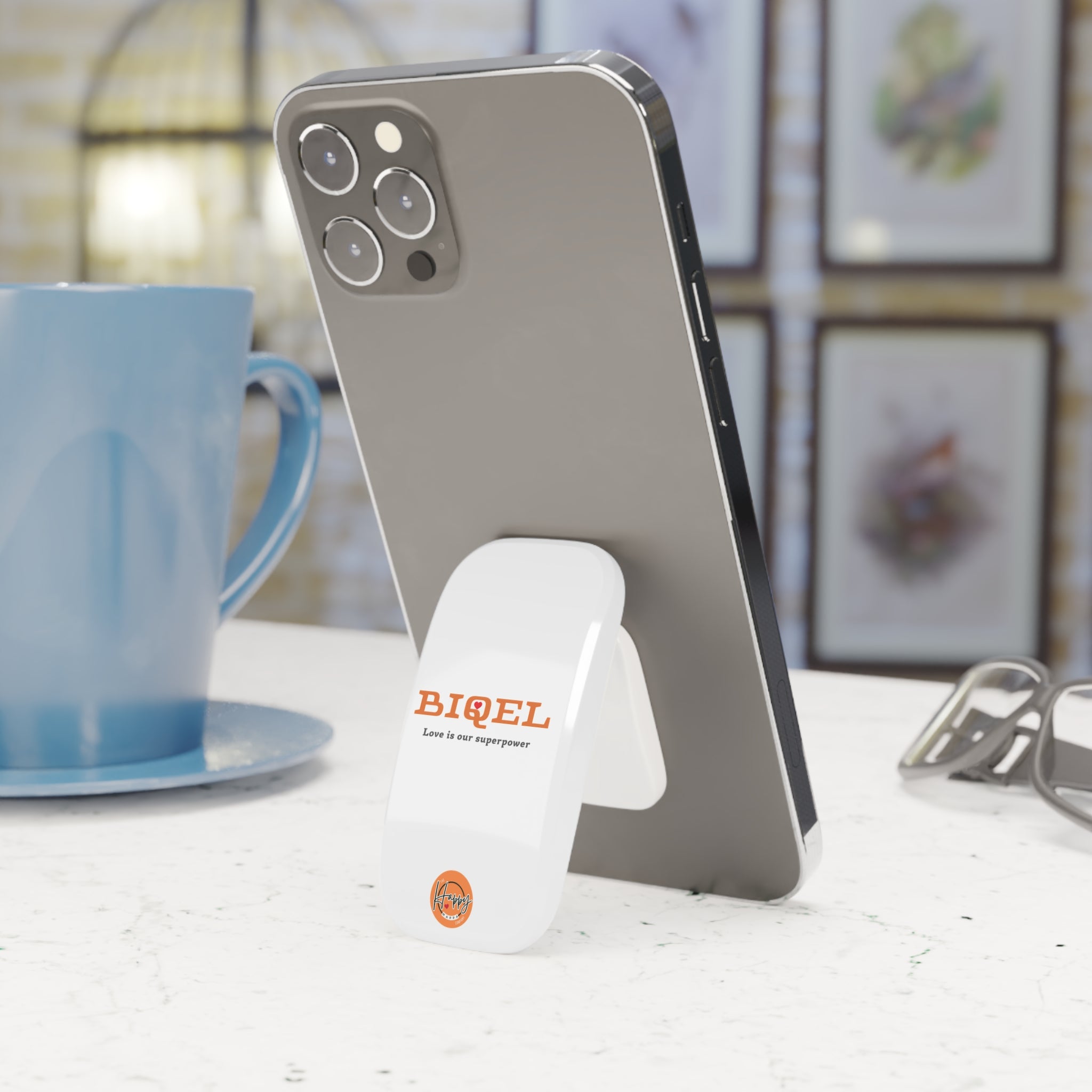 "BIQEL" Love Is Our Superpower Phone Grip  - Click-On Stand