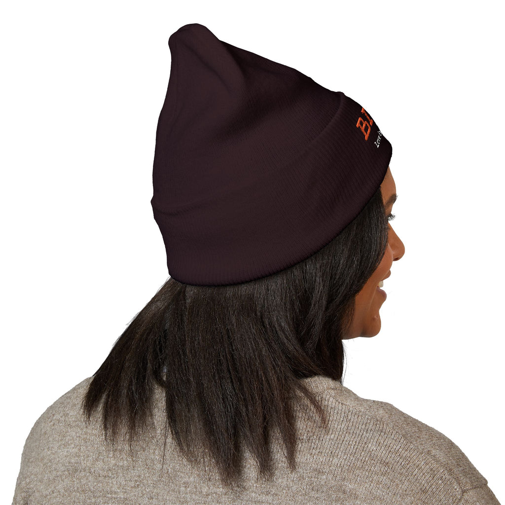 Embroidered "BIQEL" Cuffed Beanie – "Love Is Our Superpower" Winter Knit Hat