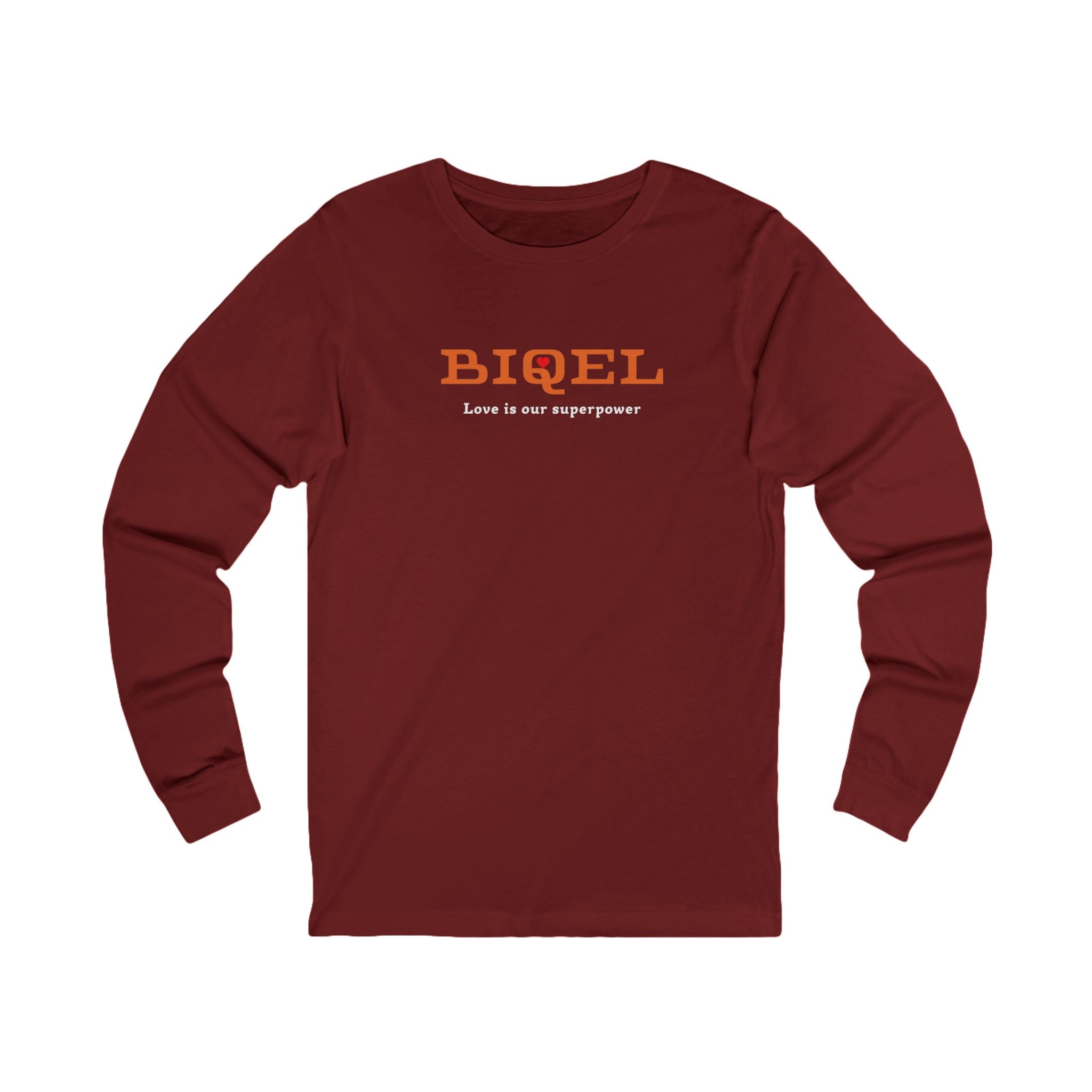 Long Sleeve Tee — BIQEL "Love is our superpower" Retro Logo