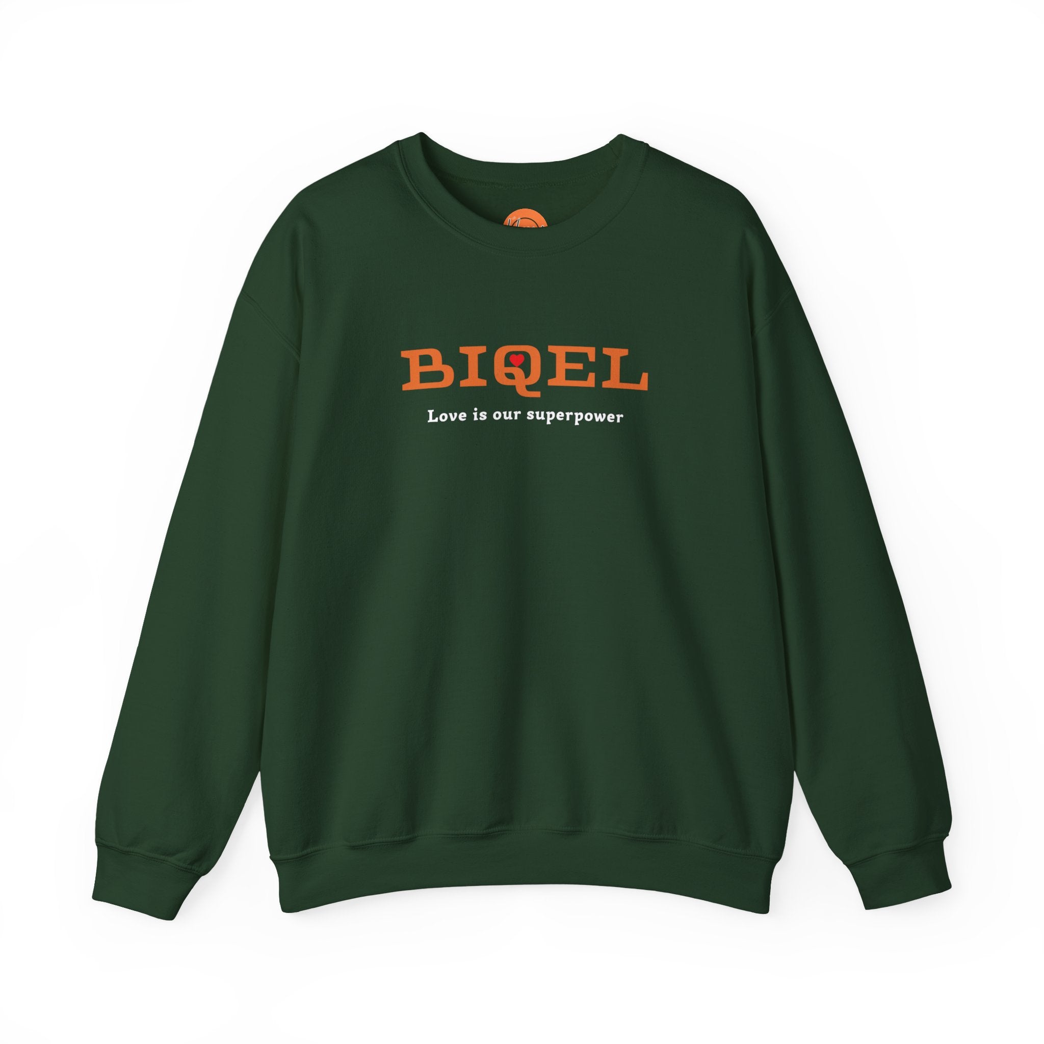 Crewneck Sweatshirt — BIQEL "Love is our superpower" Graphic