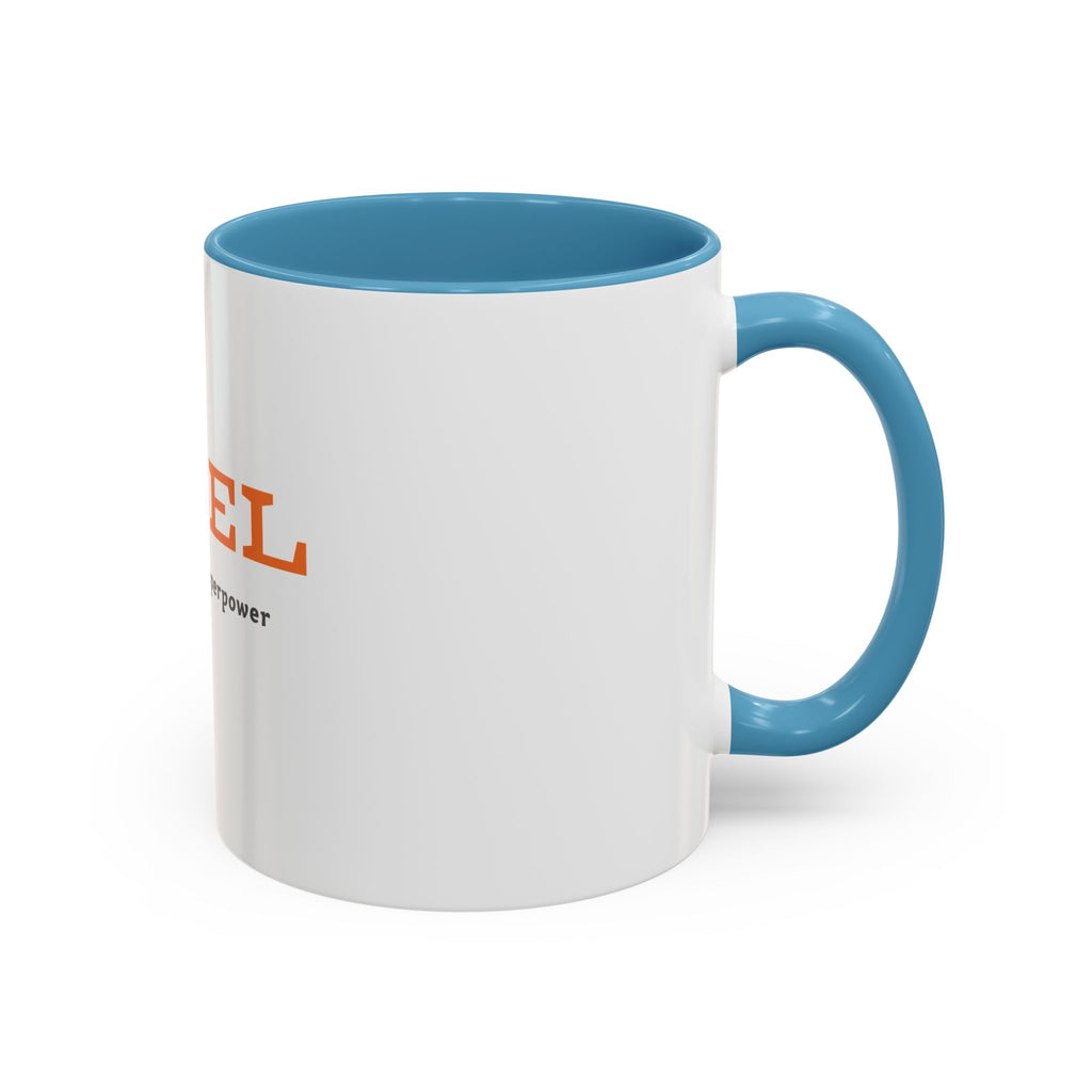 BIQEL Accent Coffee Mug – "Love is our superpower" Inspirational Coffee Cup