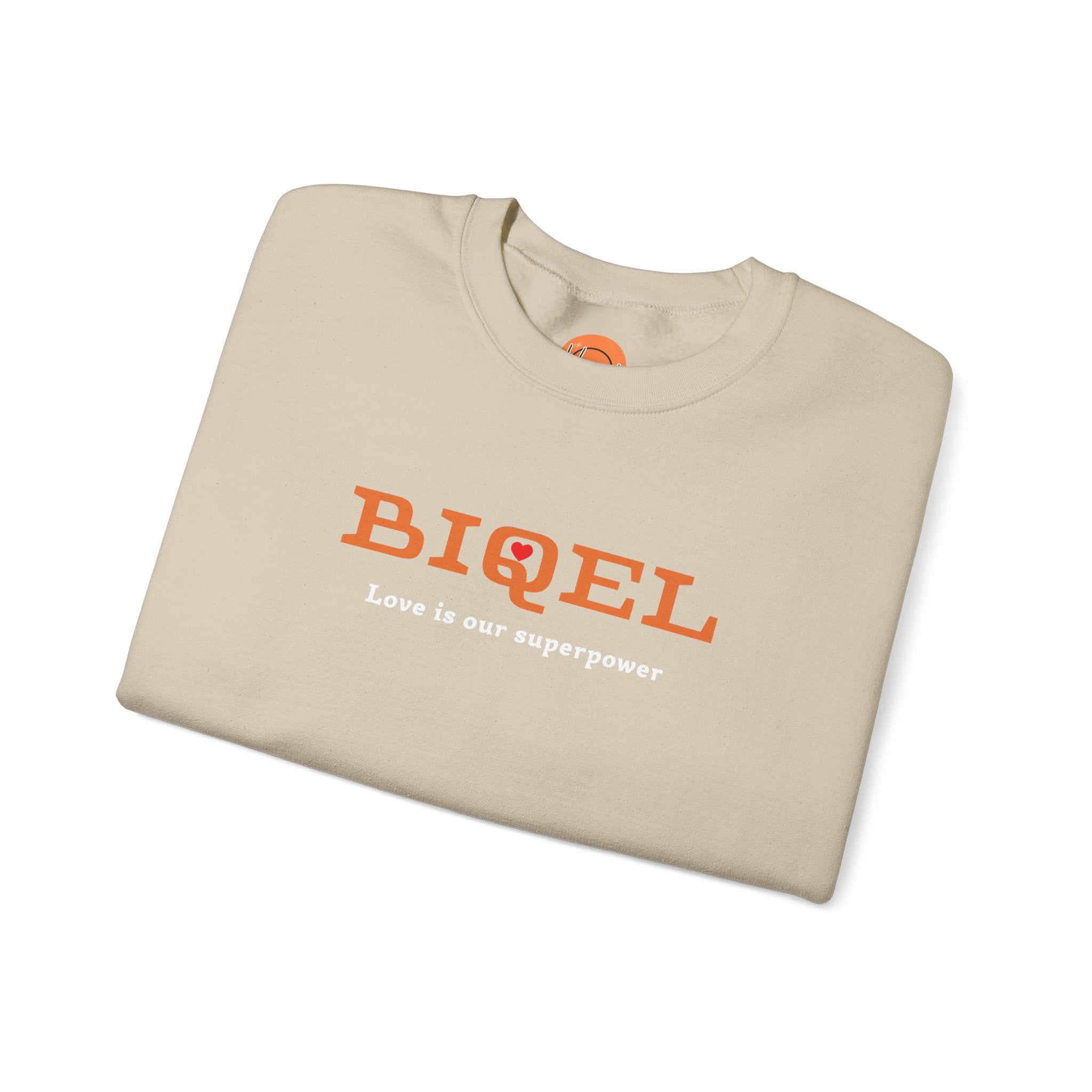 Crewneck Sweatshirt — BIQEL "Love is our superpower" Graphic