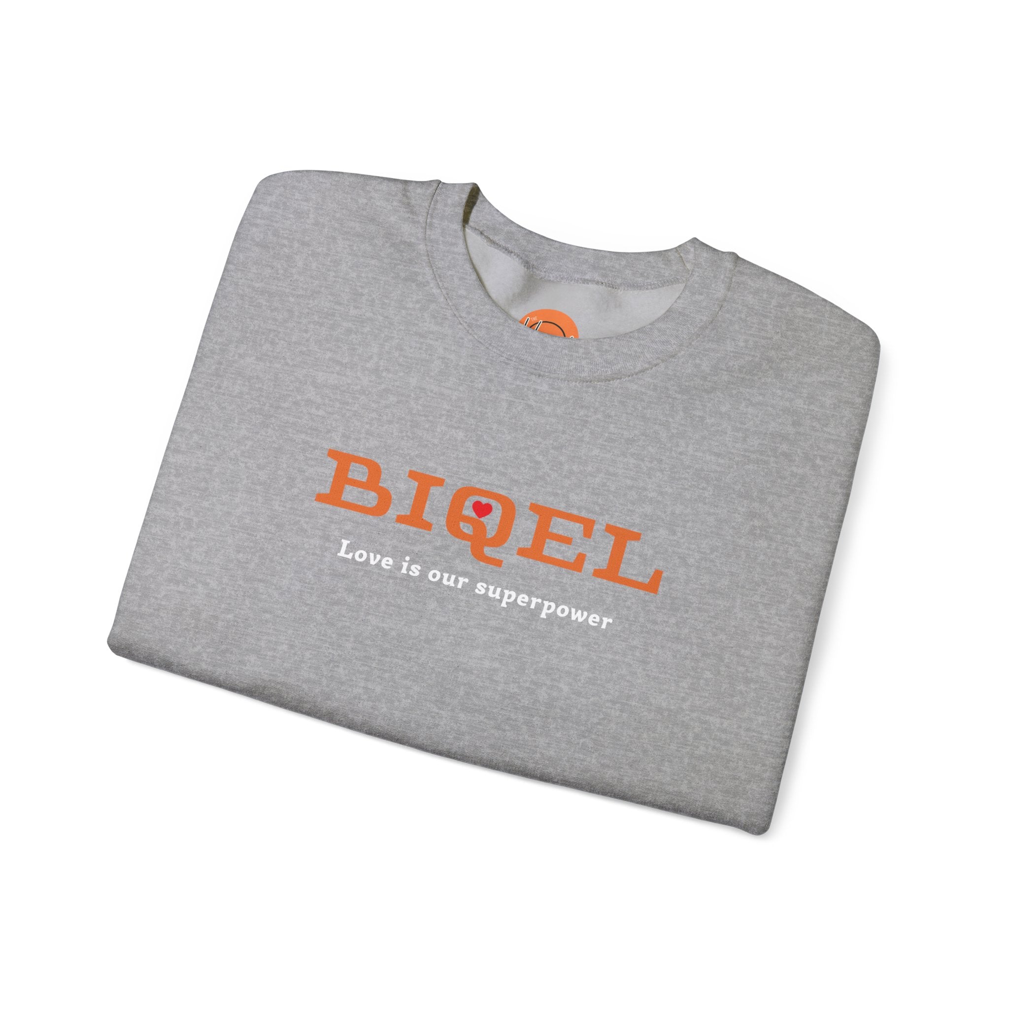 Crewneck Sweatshirt — BIQEL "Love is our superpower" Graphic