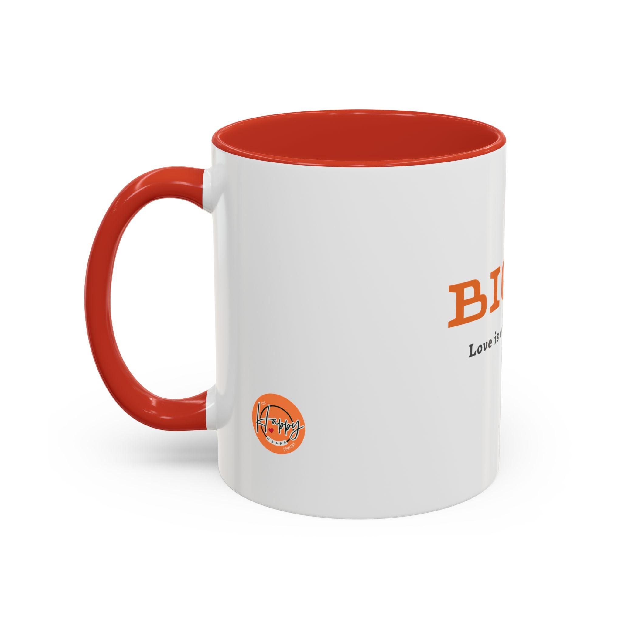 BIQEL Accent Coffee Mug – "Love is our superpower" Inspirational Coffee Cup