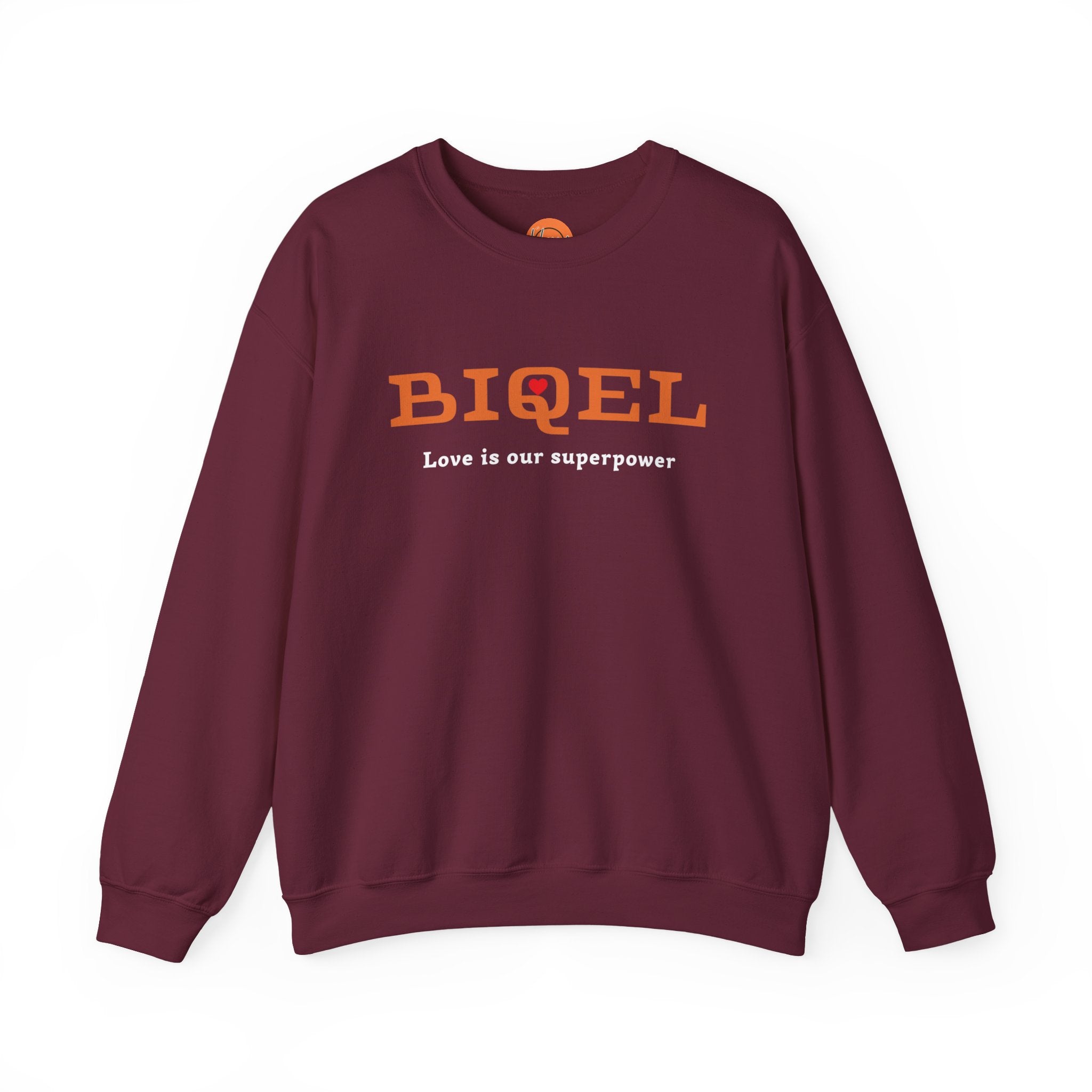 Crewneck Sweatshirt — BIQEL "Love is our superpower" Graphic