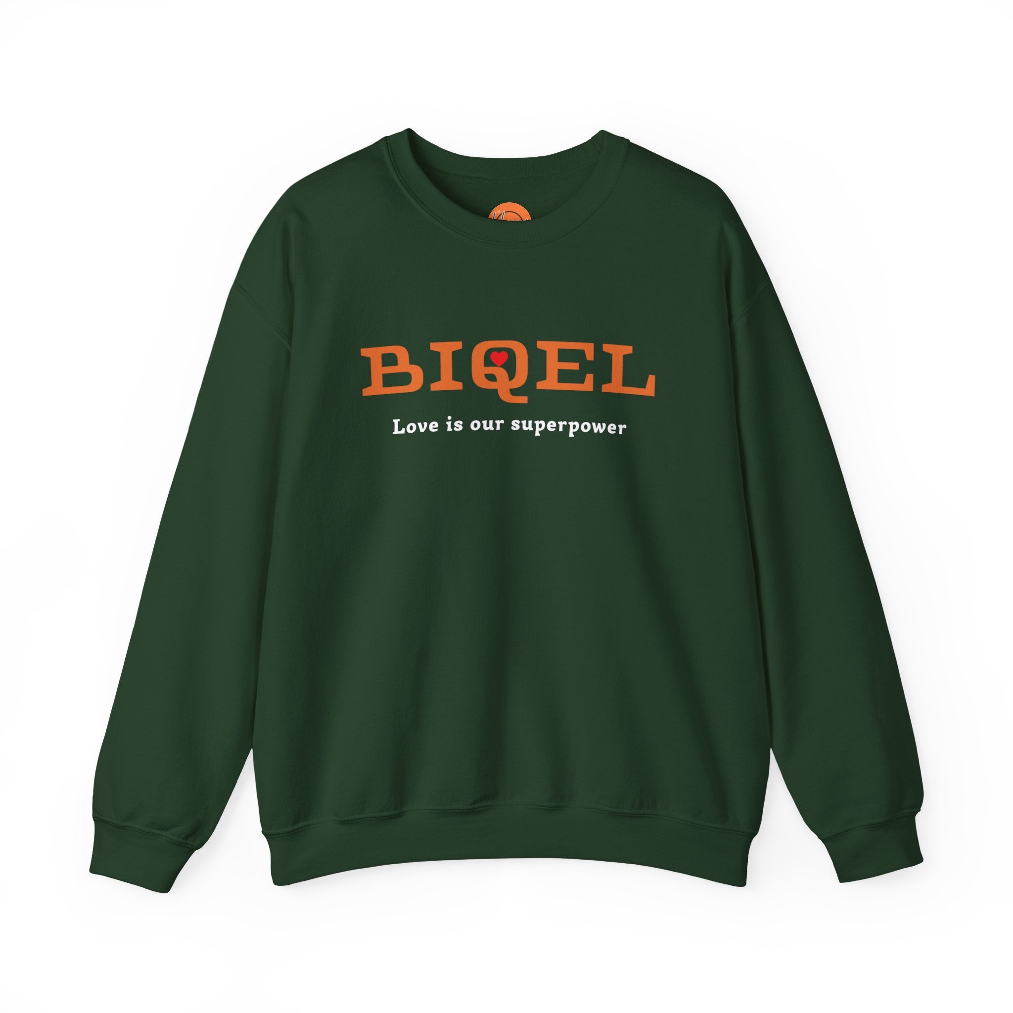 Crewneck Sweatshirt — BIQEL "Love is our superpower" Graphic