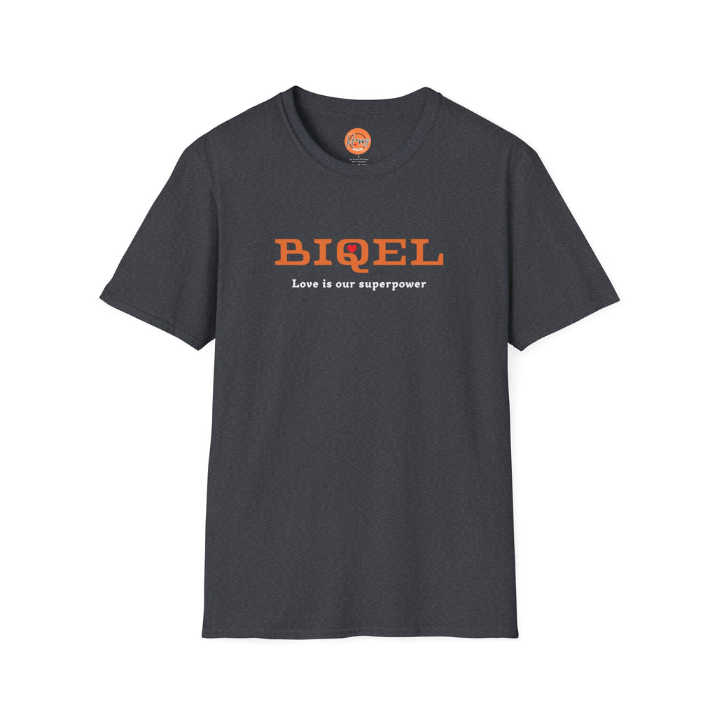BIQEL LOve is our superpower T-Shirt — Minimal Retro Graphic Tee