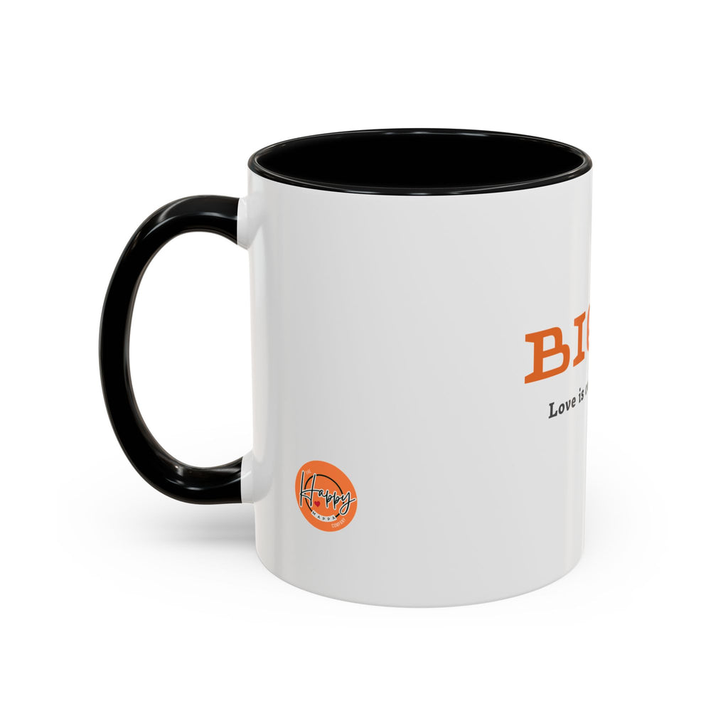 BIQEL Accent Coffee Mug – "Love is our superpower" Inspirational Coffee Cup