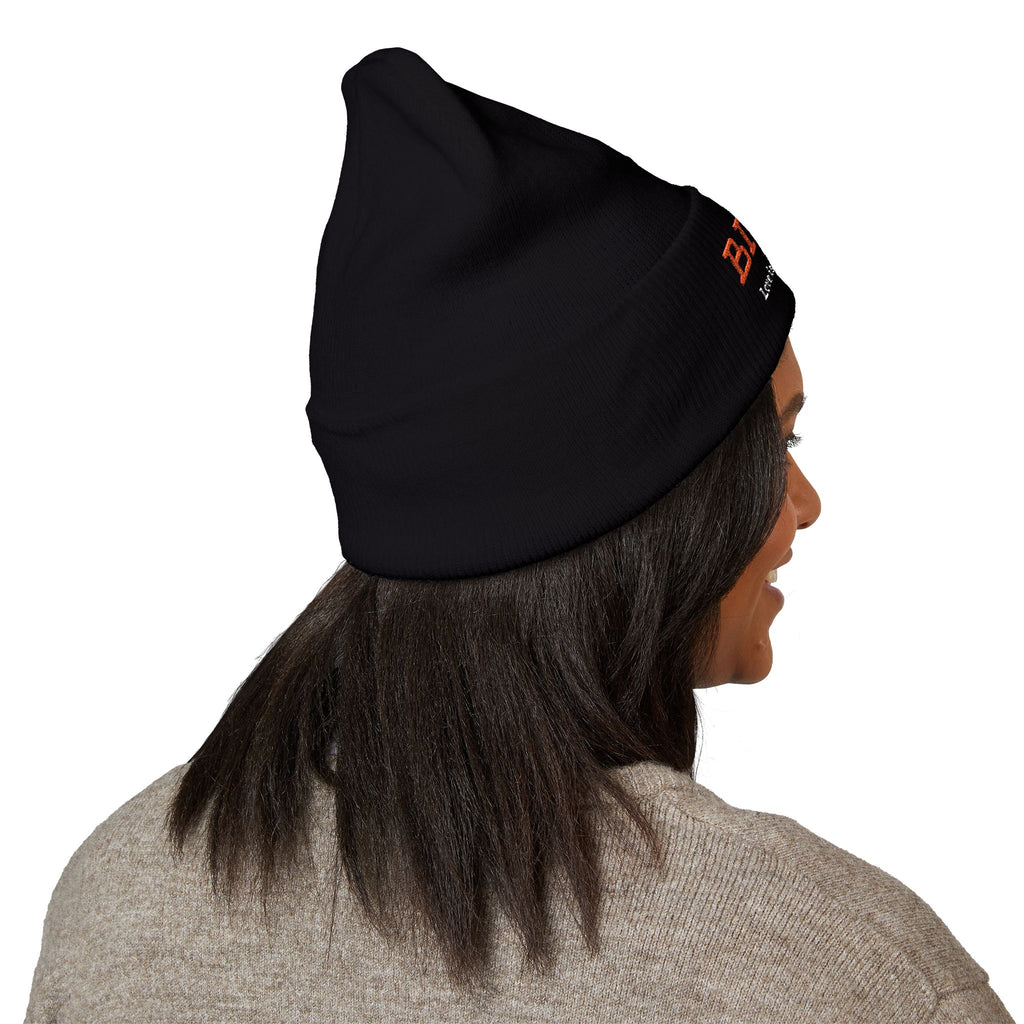 Embroidered "BIQEL" Cuffed Beanie – "Love Is Our Superpower" Winter Knit Hat