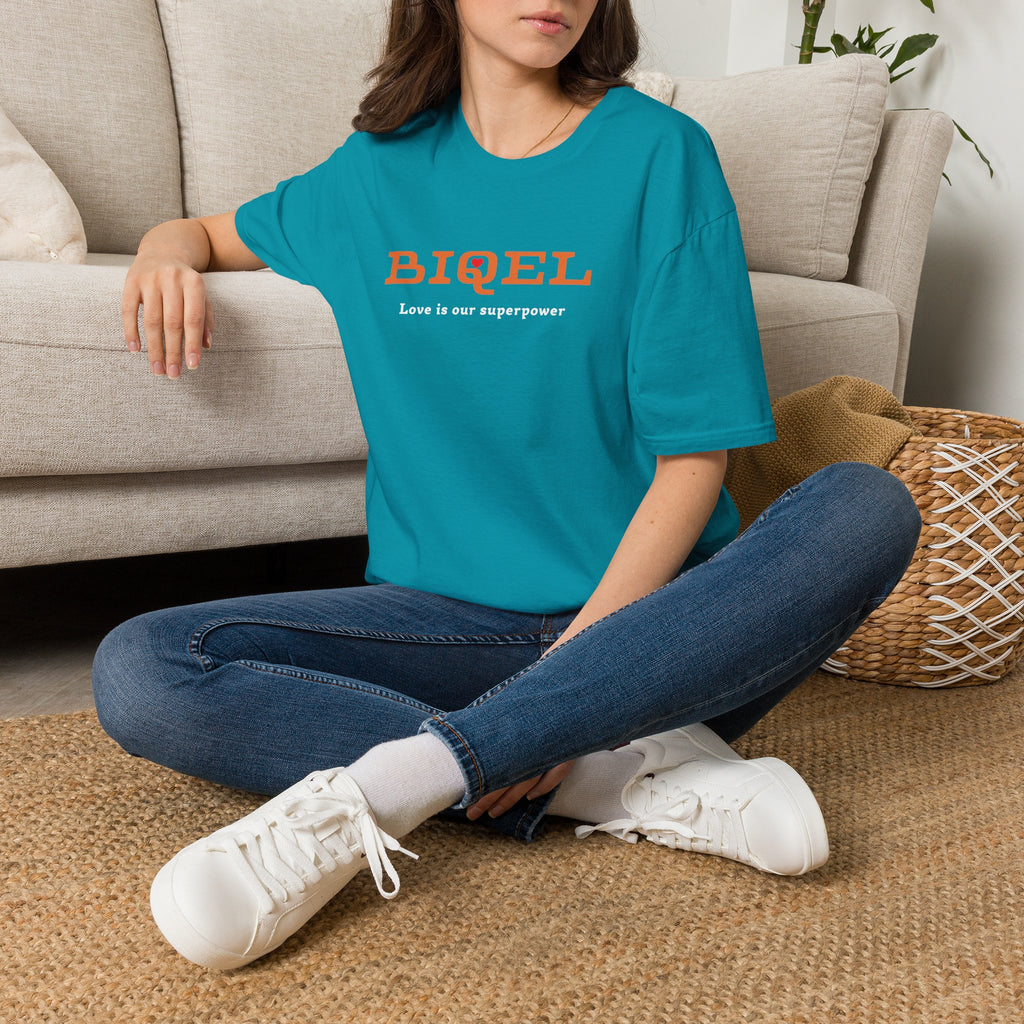 BIQEL LOve is our superpower T-Shirt — Minimal Retro Graphic Tee