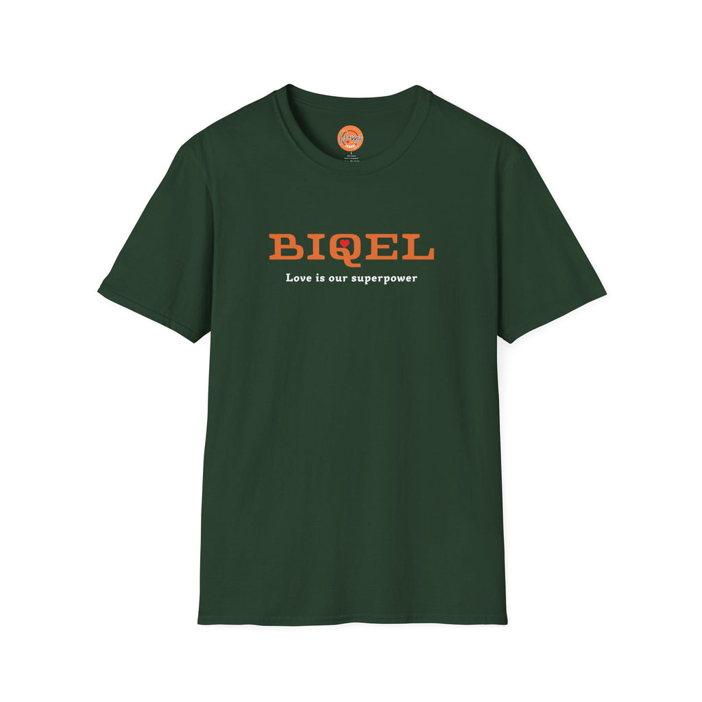BIQEL LOve is our superpower T-Shirt — Minimal Retro Graphic Tee