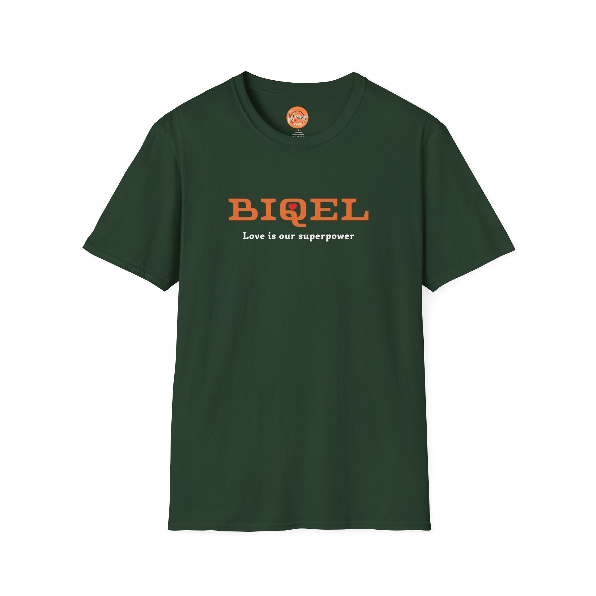 BIQEL LOve is our superpower T-Shirt — Minimal Retro Graphic Tee