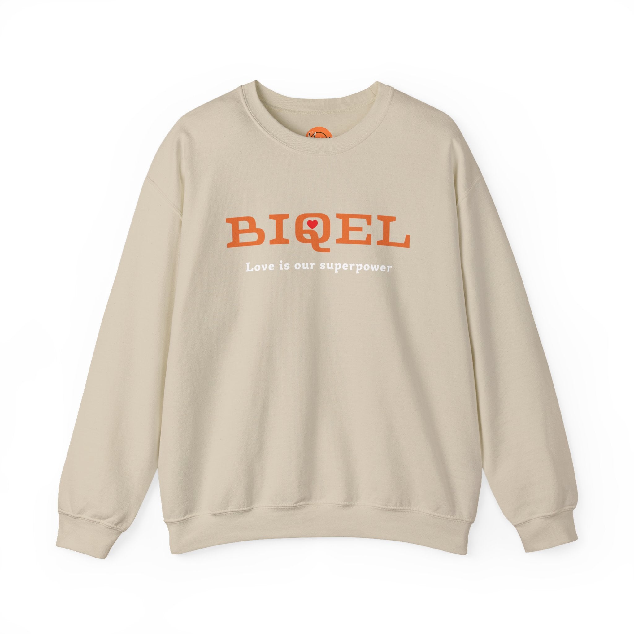 Crewneck Sweatshirt — BIQEL "Love is our superpower" Graphic
