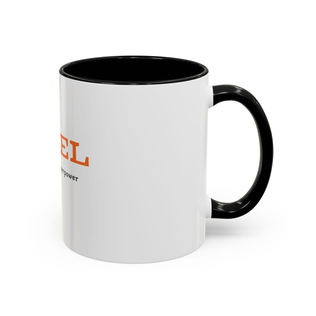 BIQEL Accent Coffee Mug – "Love is our superpower" Inspirational Coffee Cup