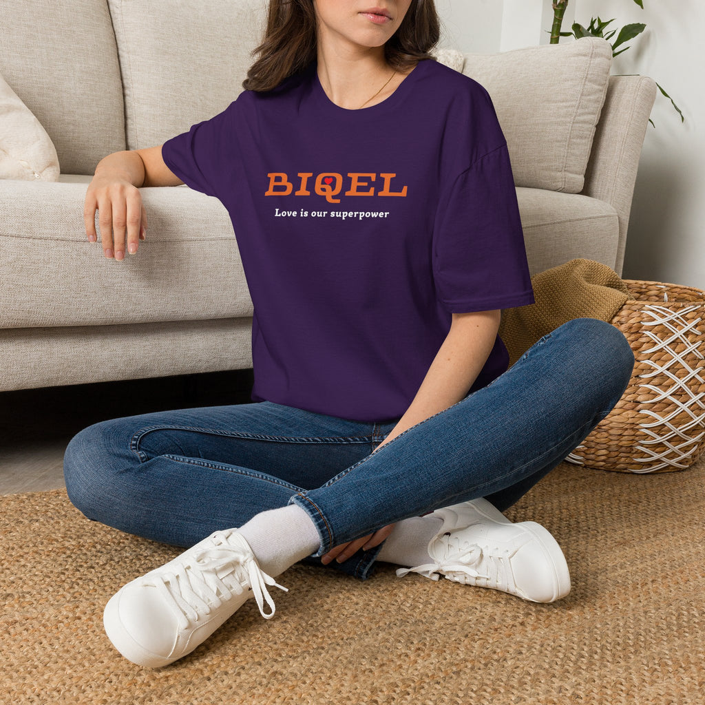 BIQEL LOve is our superpower T-Shirt — Minimal Retro Graphic Tee
