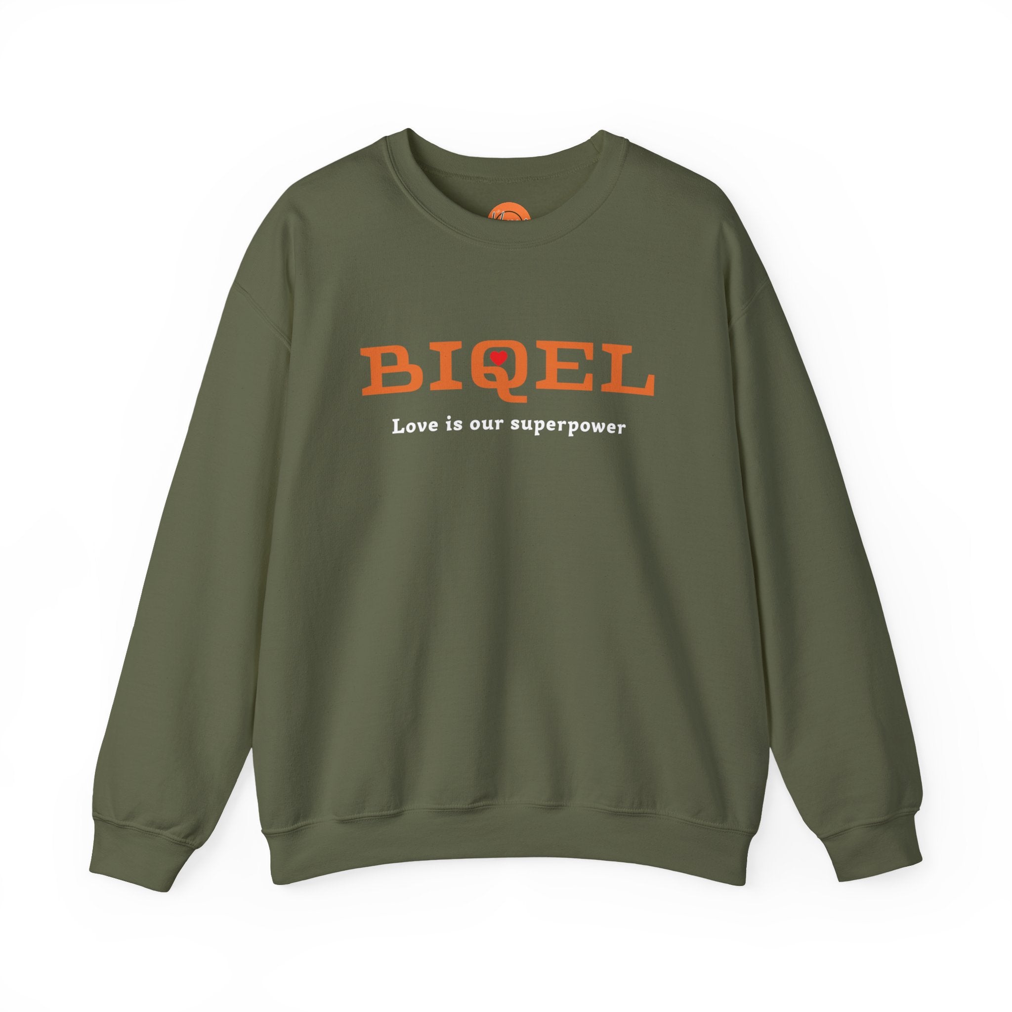 Crewneck Sweatshirt — BIQEL "Love is our superpower" Graphic